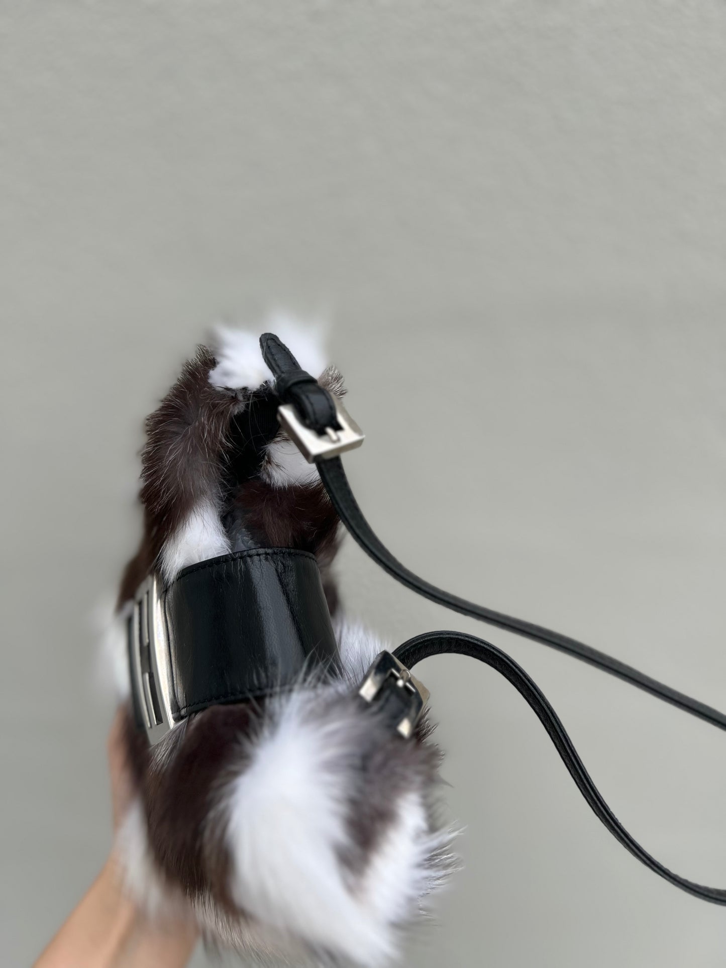 Pre-loved Fendi Vintage
Animal Print Mink Fur
Mini Bucket Bag
