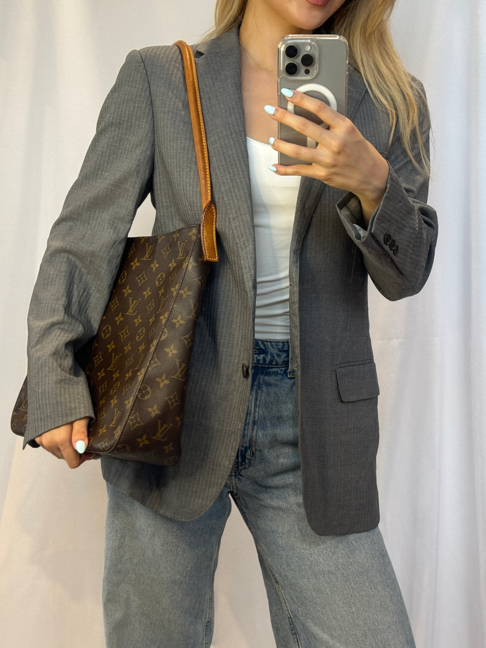 Pre-loved Louis Vuitton Looping Leather Handbag Monogram GM 2001