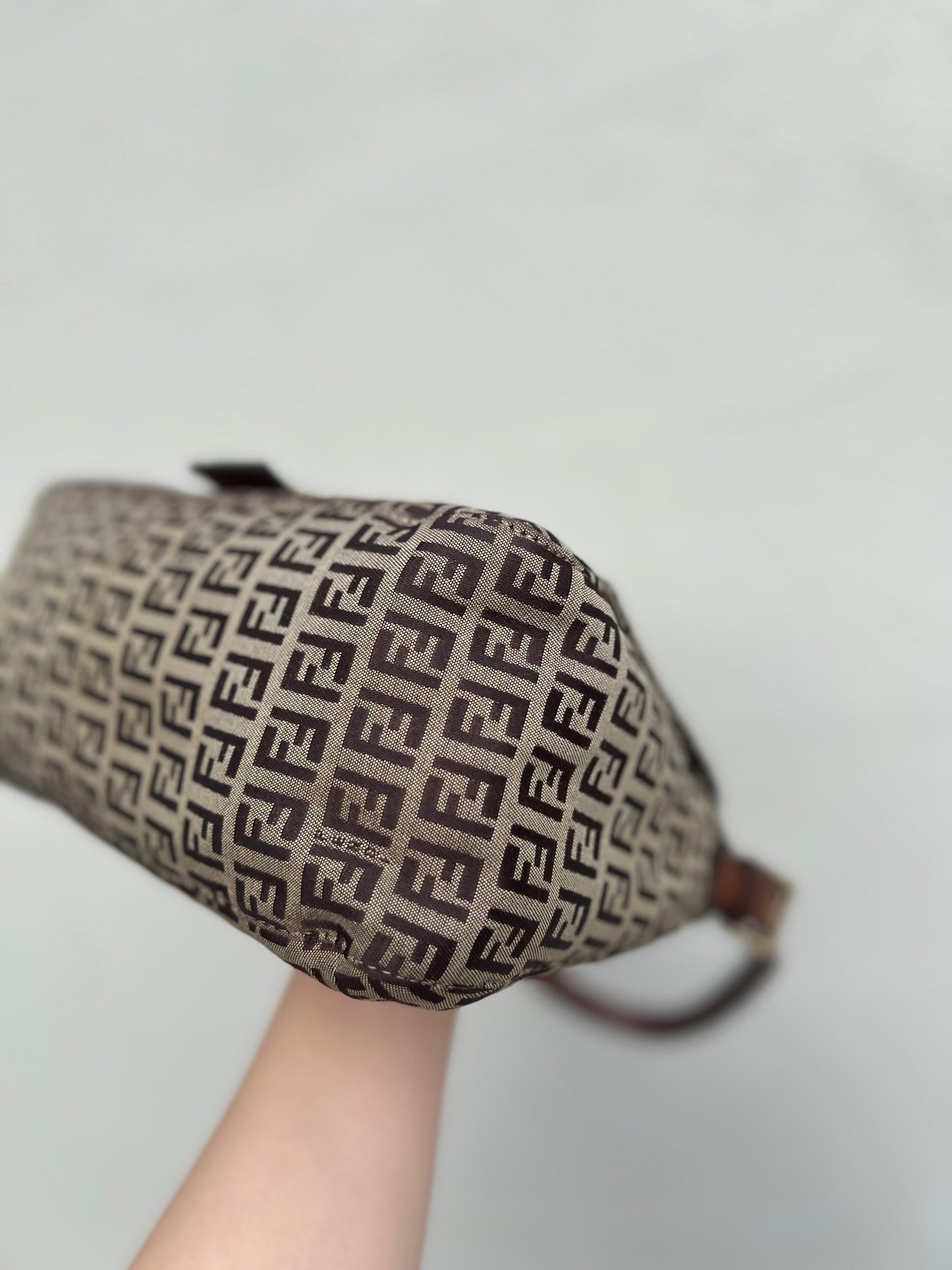 Pre-loved Fendi Vintage Zucchino Pattern Baguette Mamma Handbag