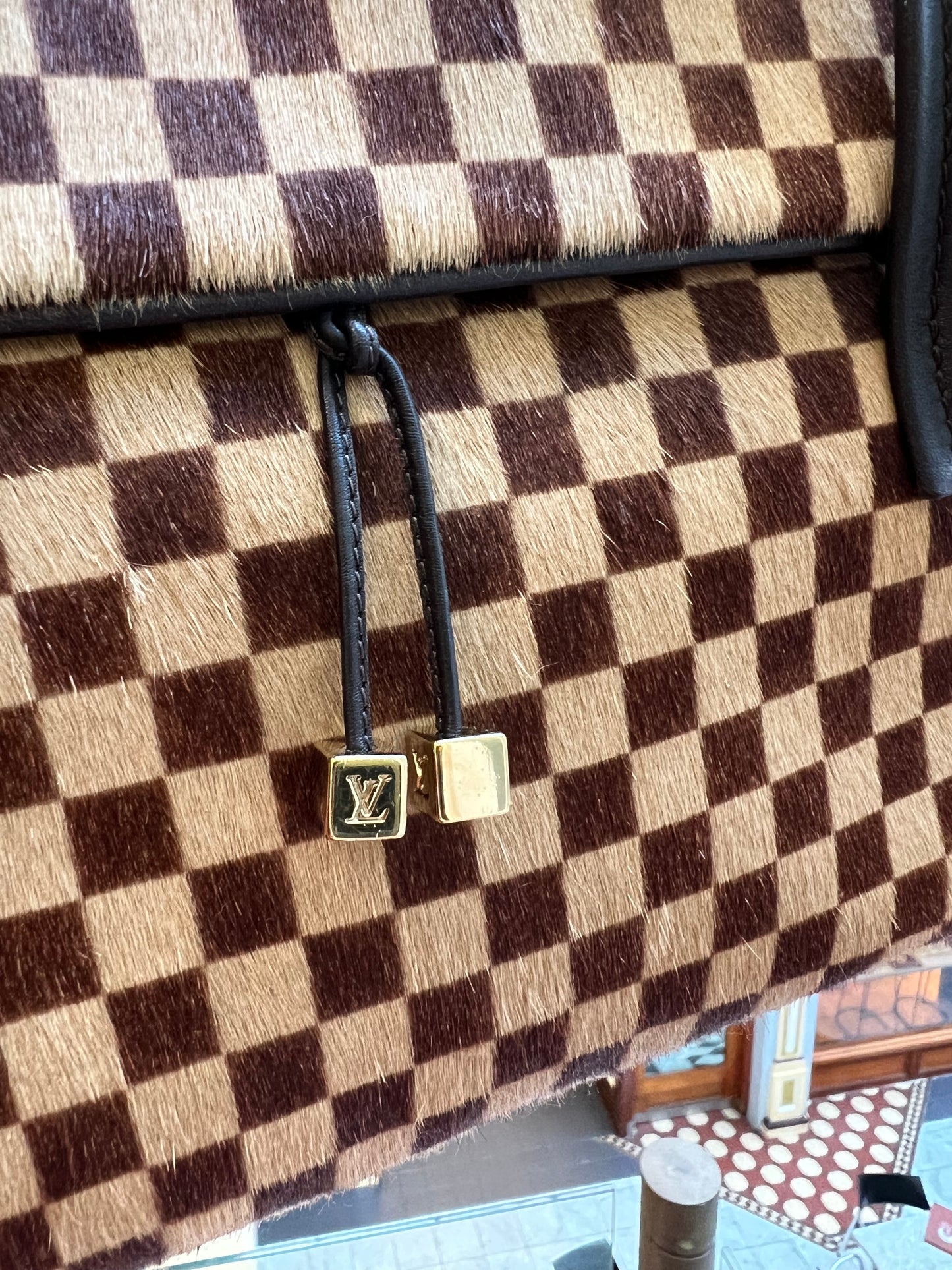 Pre-loved LOUIS VUITTON
Limited Edition Damier Sauvage Pony Fur Lionne Bag