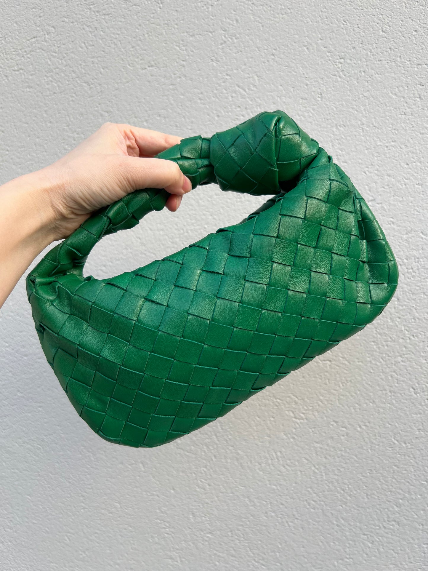 Pre-loved Bottega Veneta Top Handle Mini Jodie Bag Green Lambskin