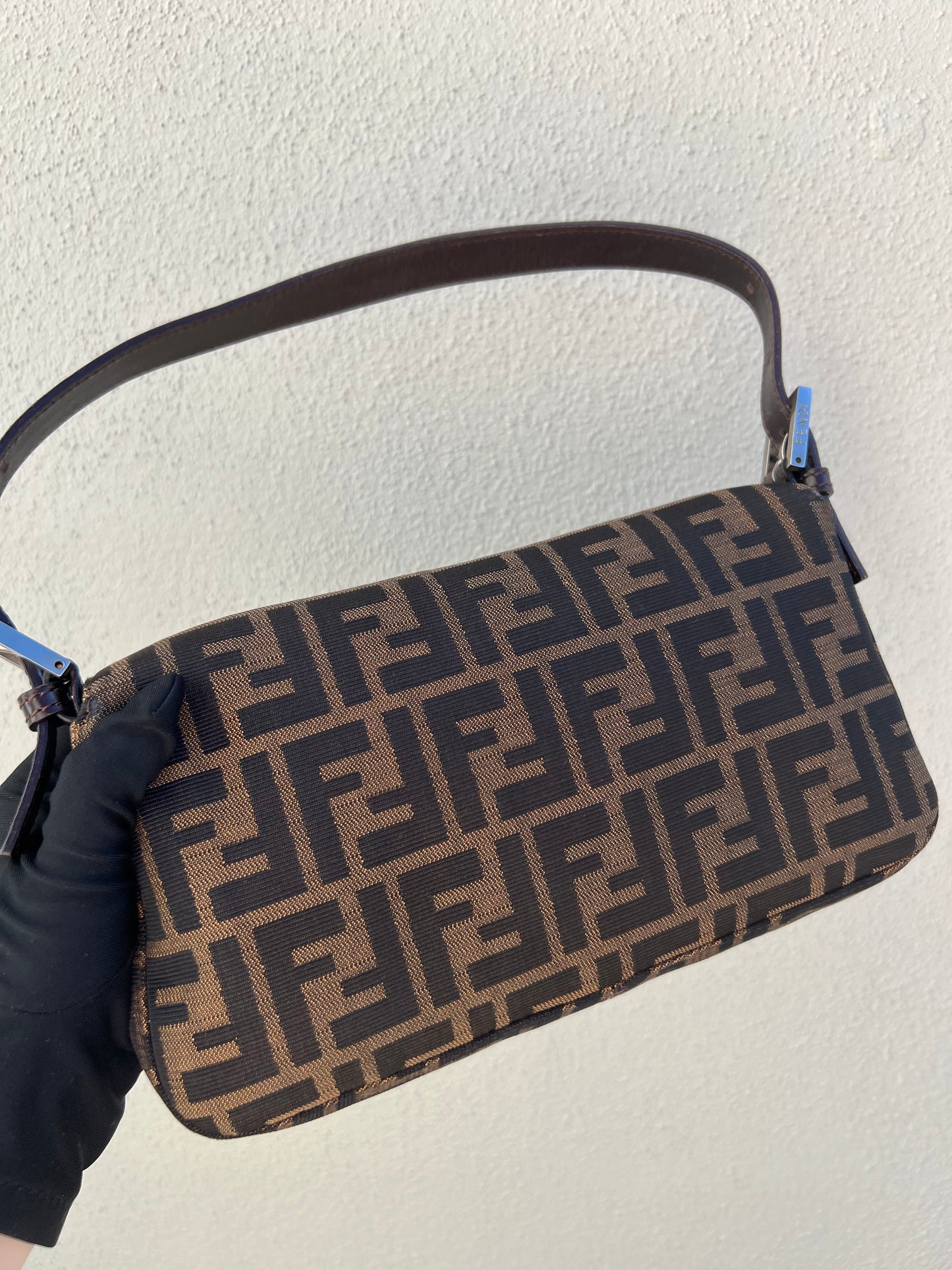 Pre-loved Fendi Vintage Zucca Baguette Handbag