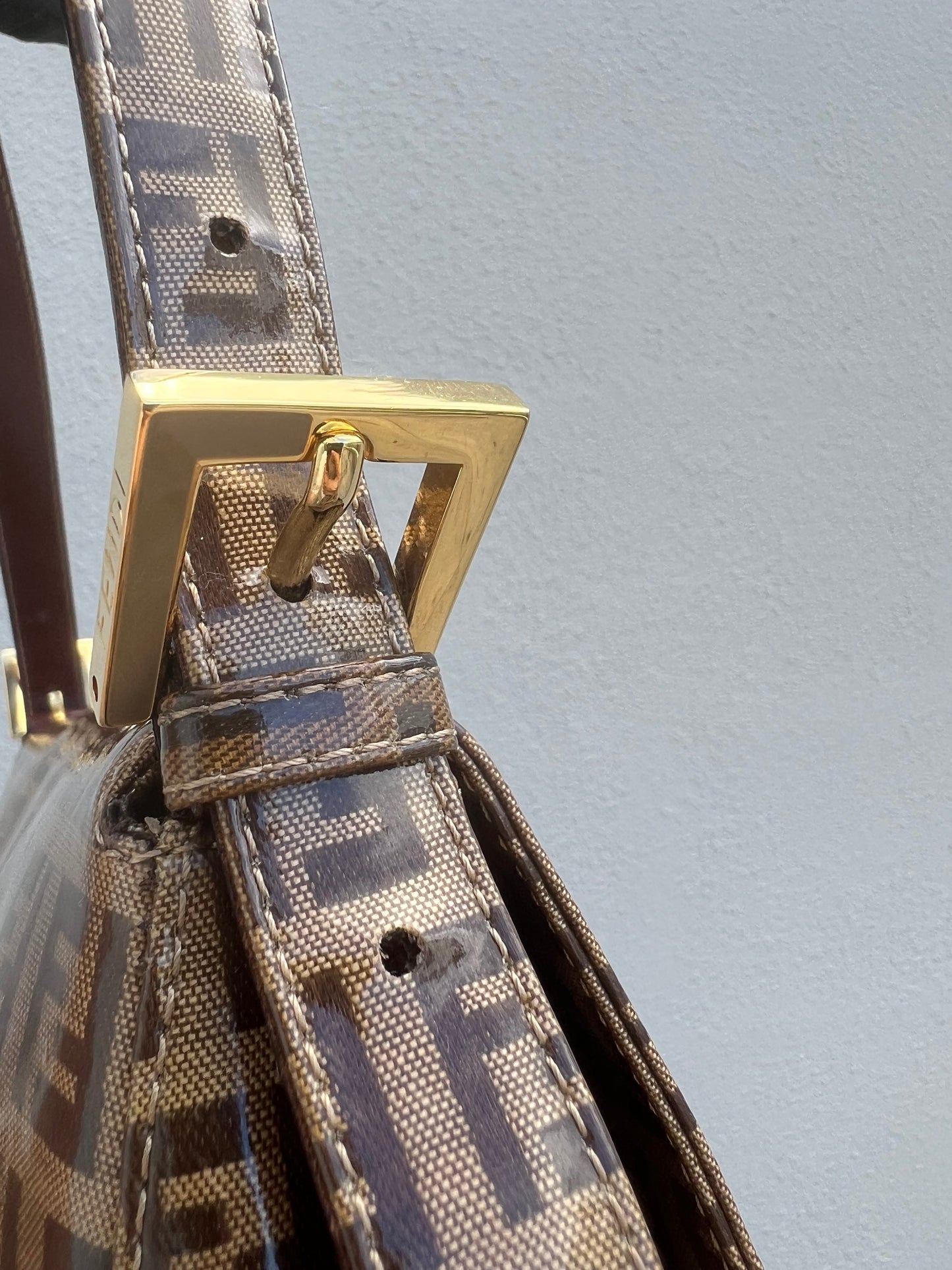 Pre-loved Fendi Vintage Crystal Zucchino Mamma Baguette Handbag