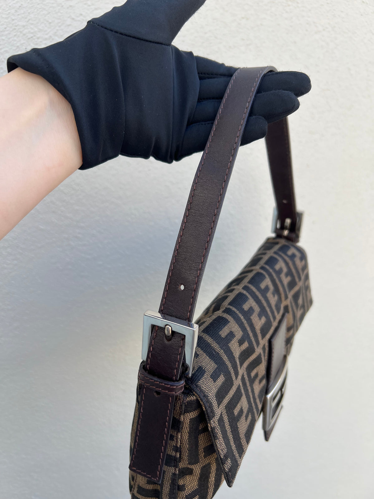 Pre-loved Fendi Vintage Zucca Baguette Handbag