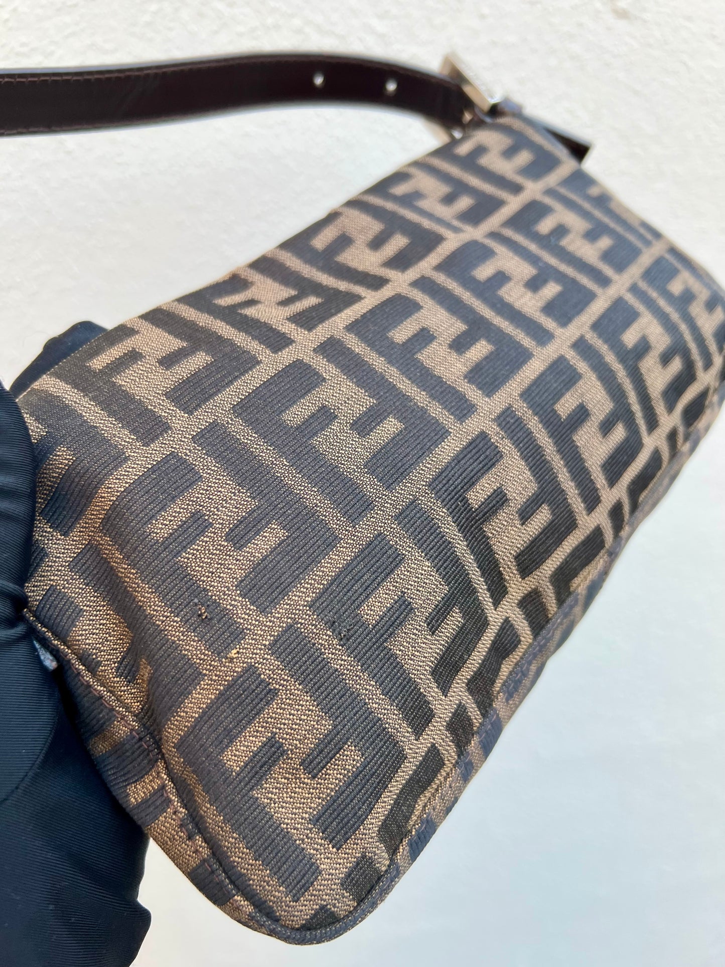 Pre-loved Fendi Vintage Zucca Baguette Handbag
