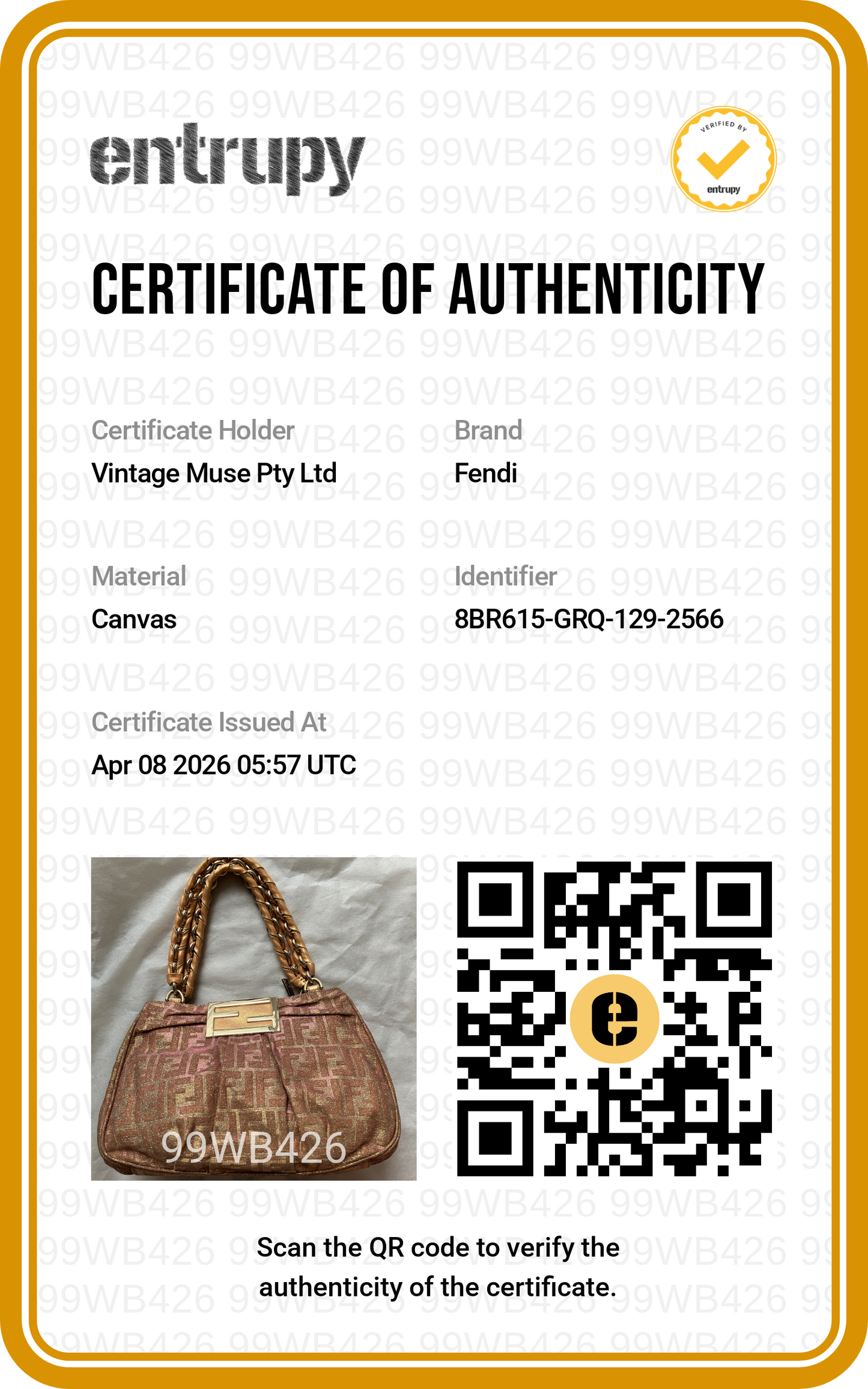 Pre-loved Fendi Metallic FF Zucca Small Mia Gold-tone Tote Handbag