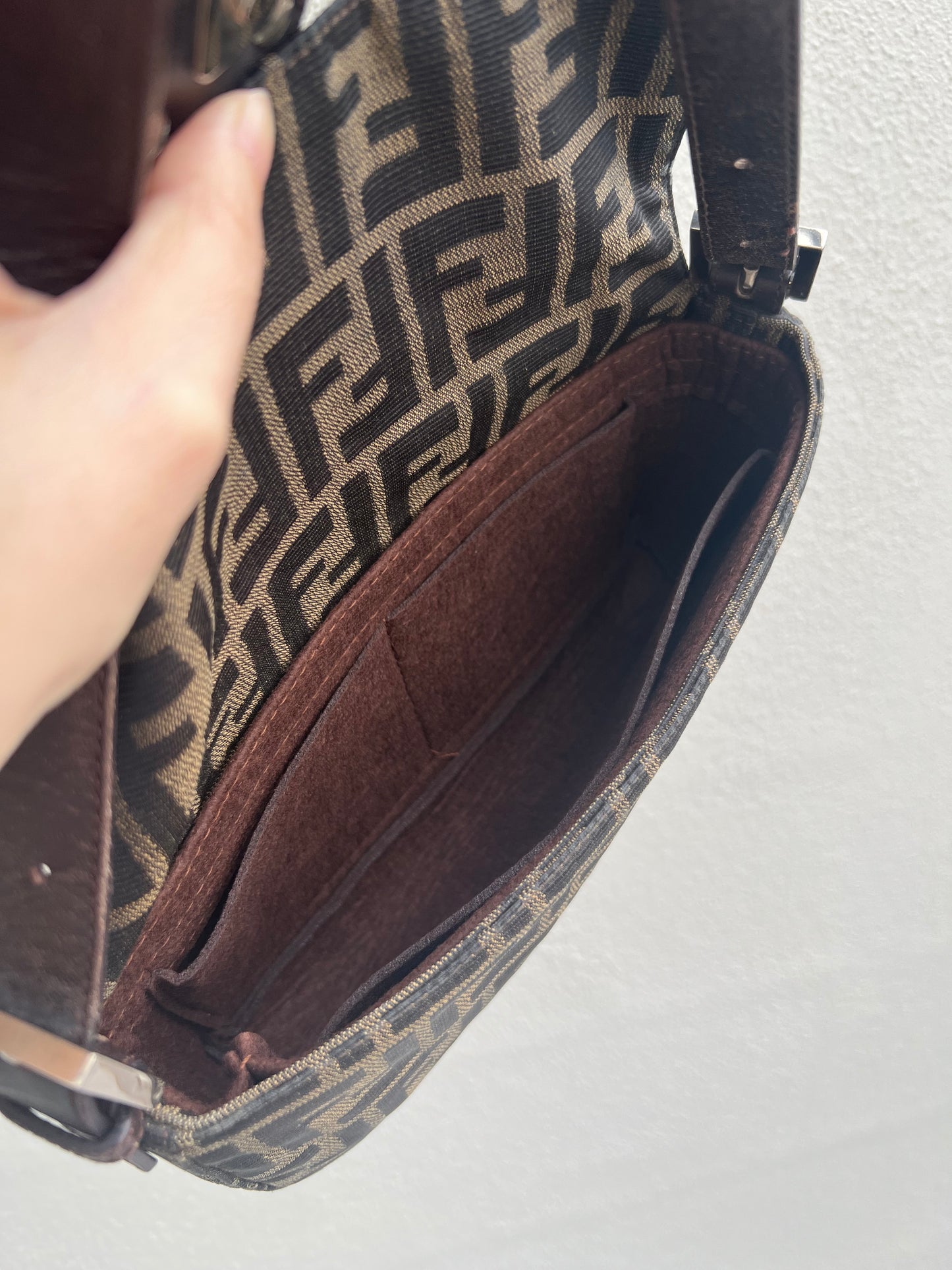 Pre-loved Fendi Vintage Zucca Baguette Handbag
