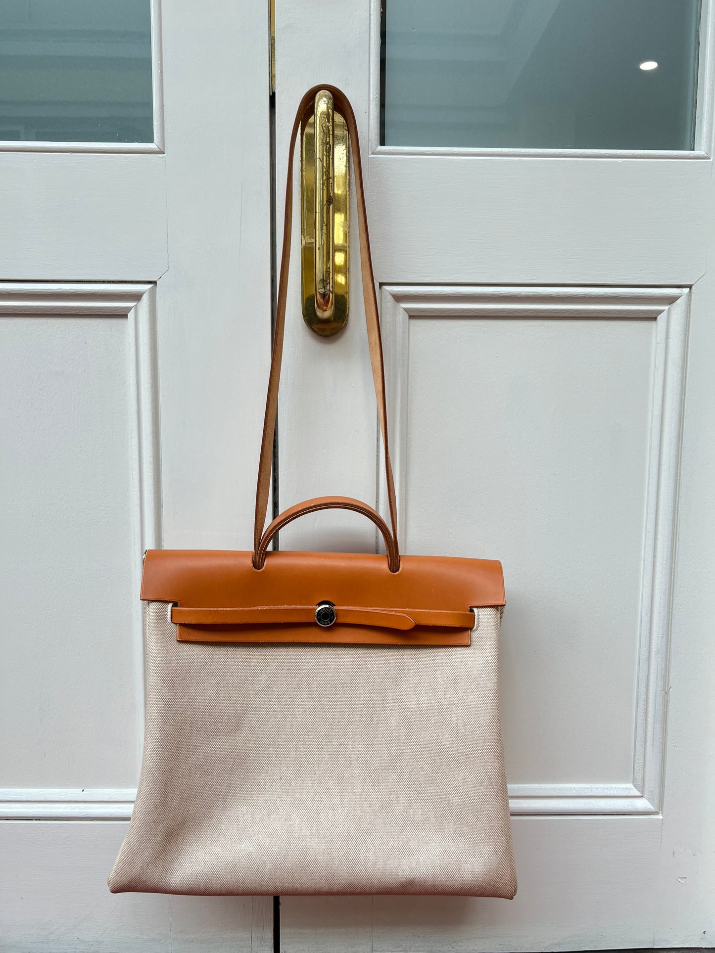 Pre-loved Hermès Vintage Herbag Crossbody Bag Beige 1998