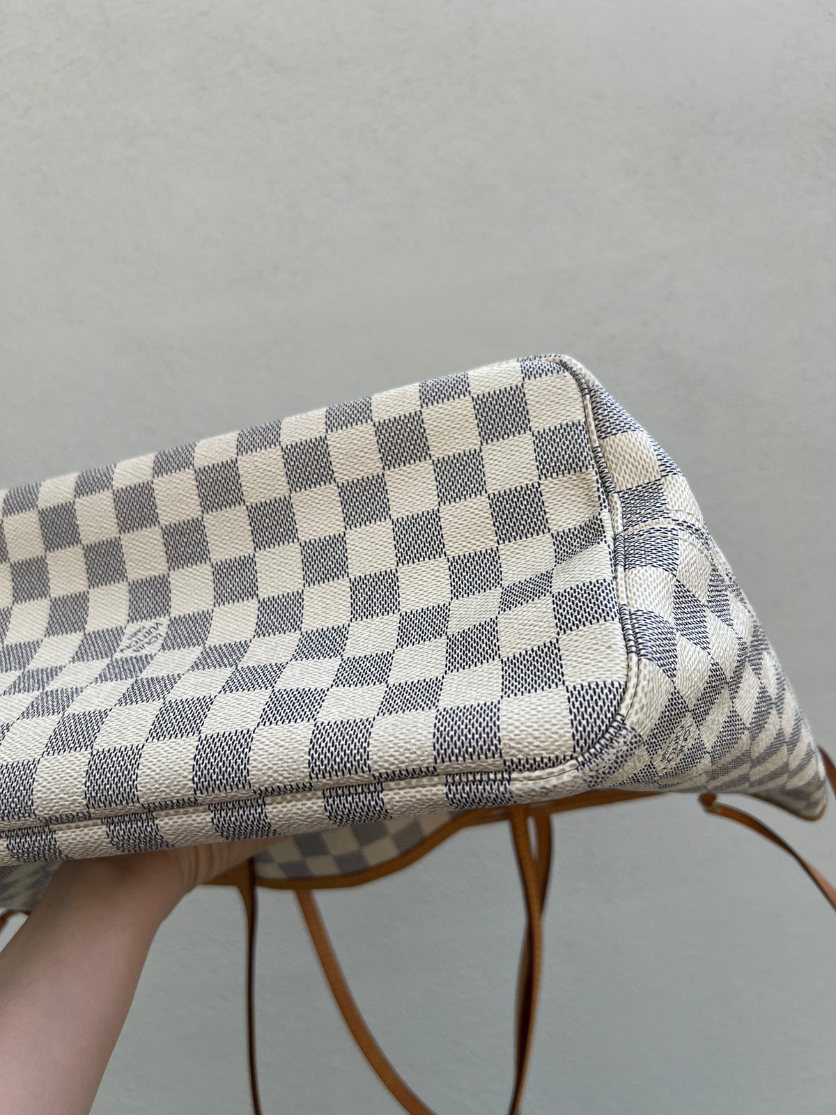 Pre-loved Louis Vuitton Neverfull Leather Tote MM Damier 2012