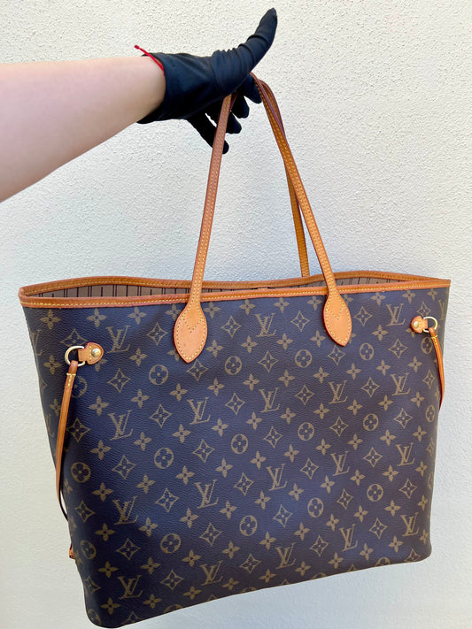 Pre-loved Louis Vuitton Neverfull Leather Tote GM Monogram 2009