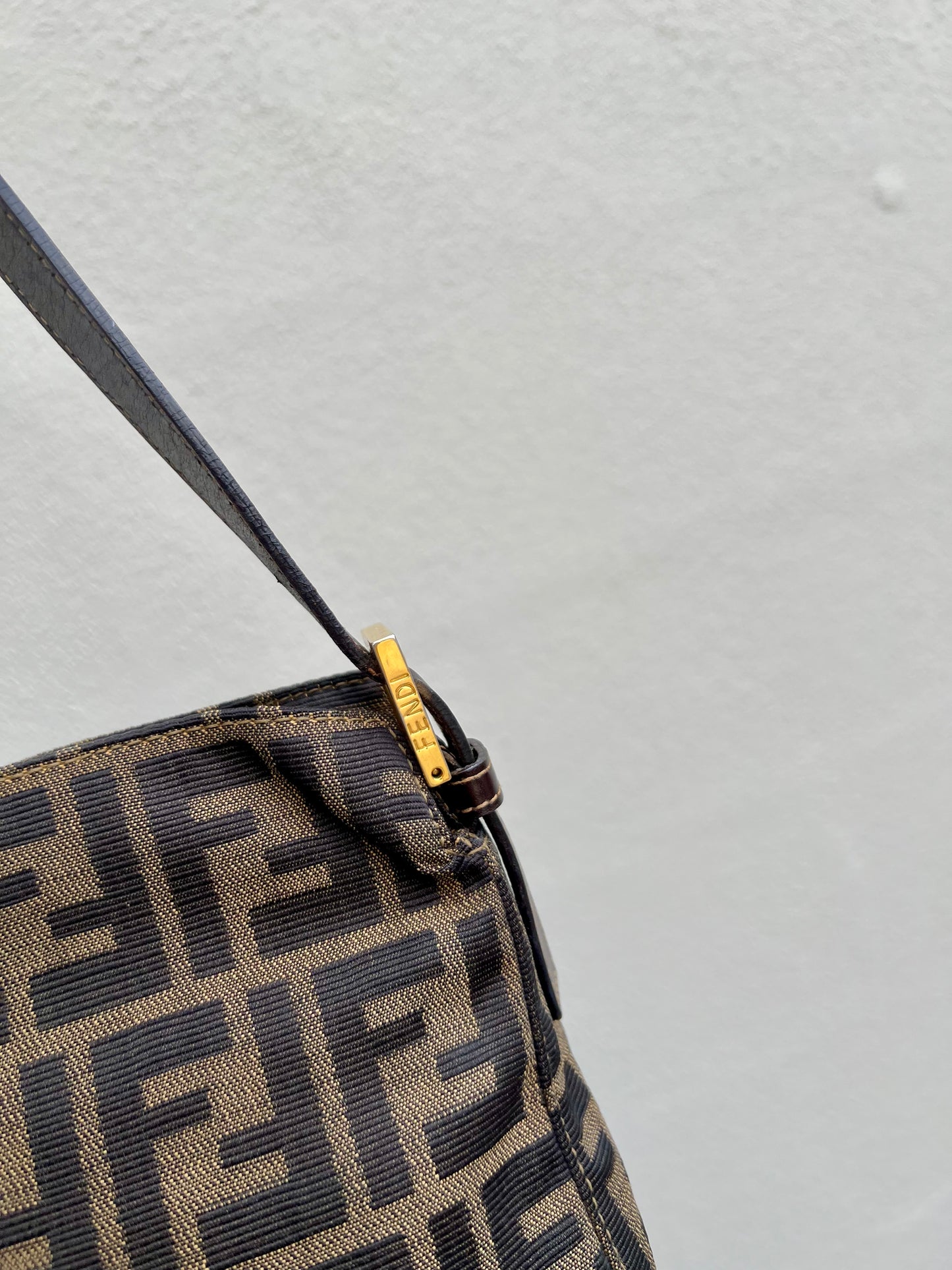 Pre-loved Fendi Zucca FF Mamma Forever Baguette Flap
