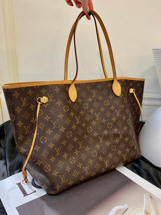 Pre-loved Louis Vuitton Neverfull Leather Tote GM Monogram