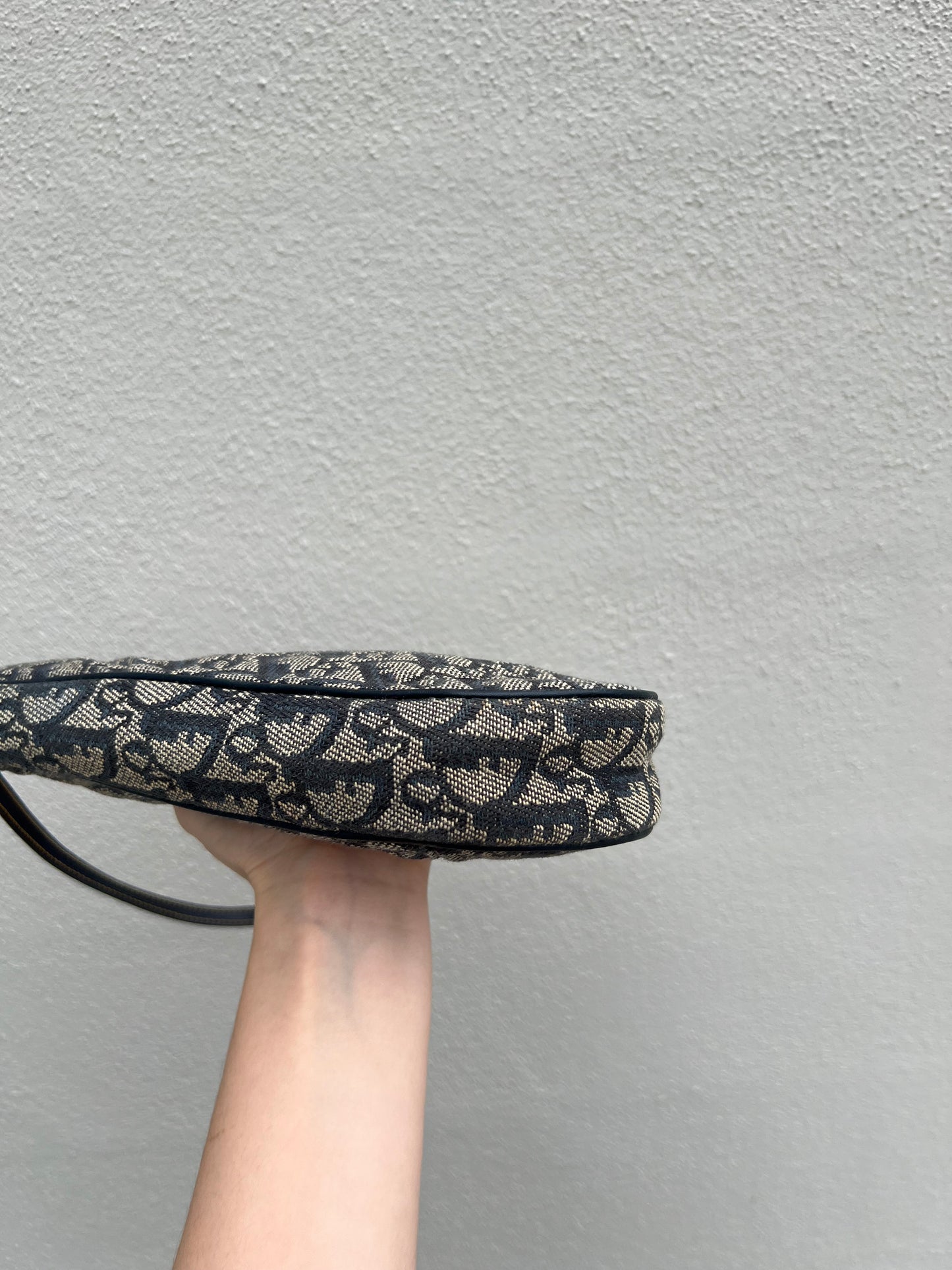 Pre-loved Dior Vintage Monogram Oblique Canvas Mini Saddle Bag