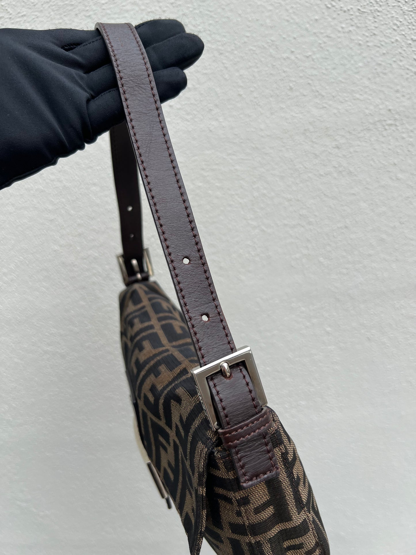 Pre-loved Fendi Vintage Zucca Baguette Handbag