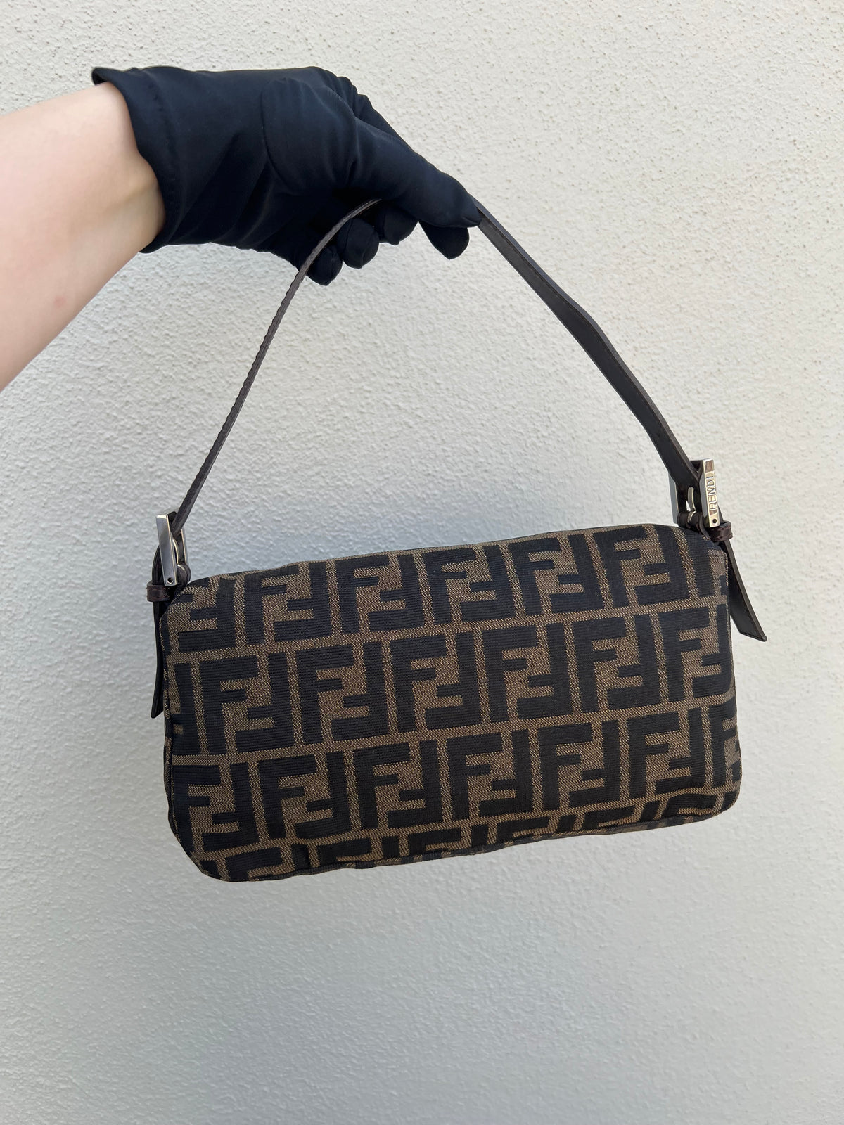 Pre-loved Fendi Vintage Zucca Baguette Handbag