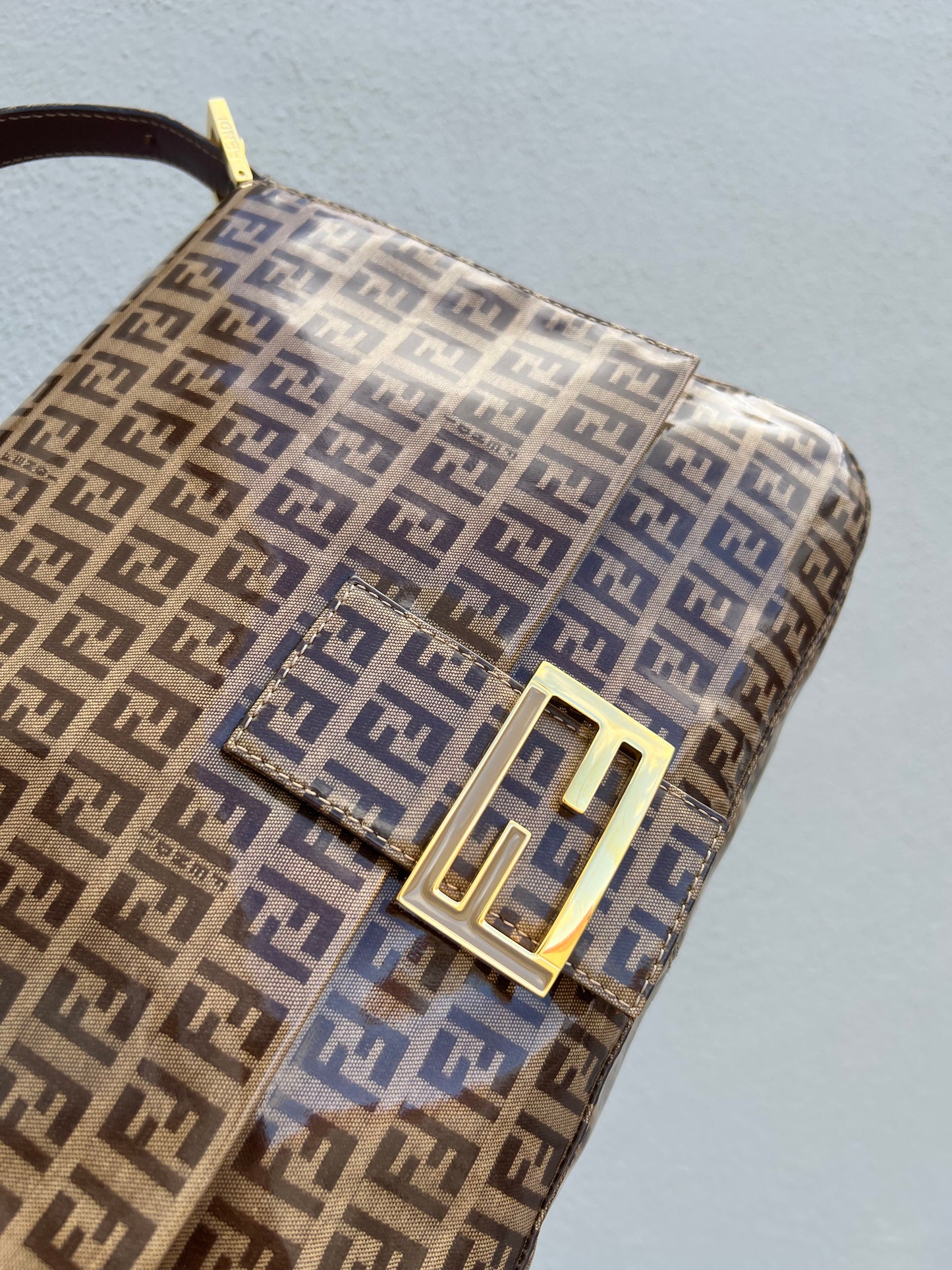 Pre-loved Fendi Vintage Crystal Zucchino Mamma Baguette Handbag