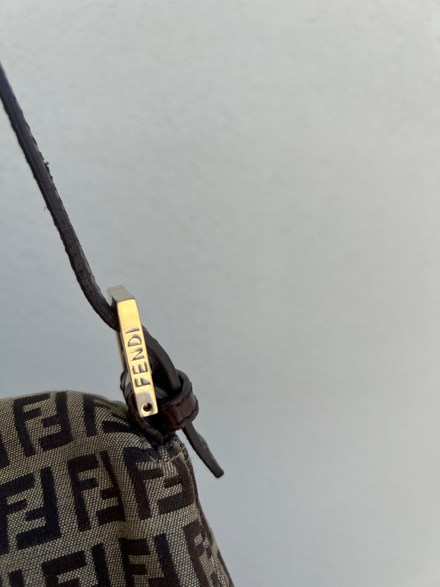 Pre-loved Fendi Vintage Zucchino Pattern Baguette Mamma Handbag
