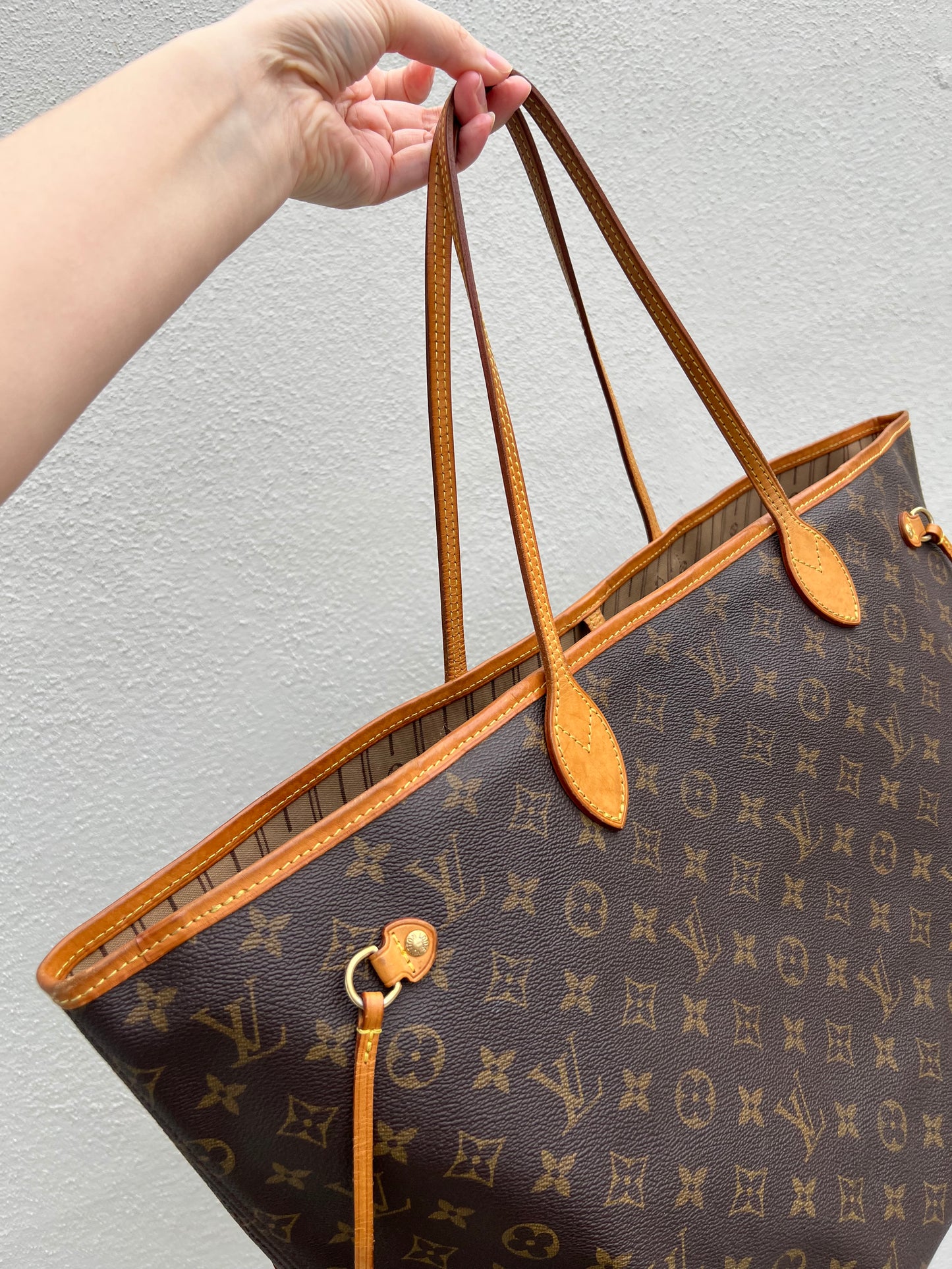 Pre-loved Louis Vuitton Neverfull Leather Tote GM Monogram 2008