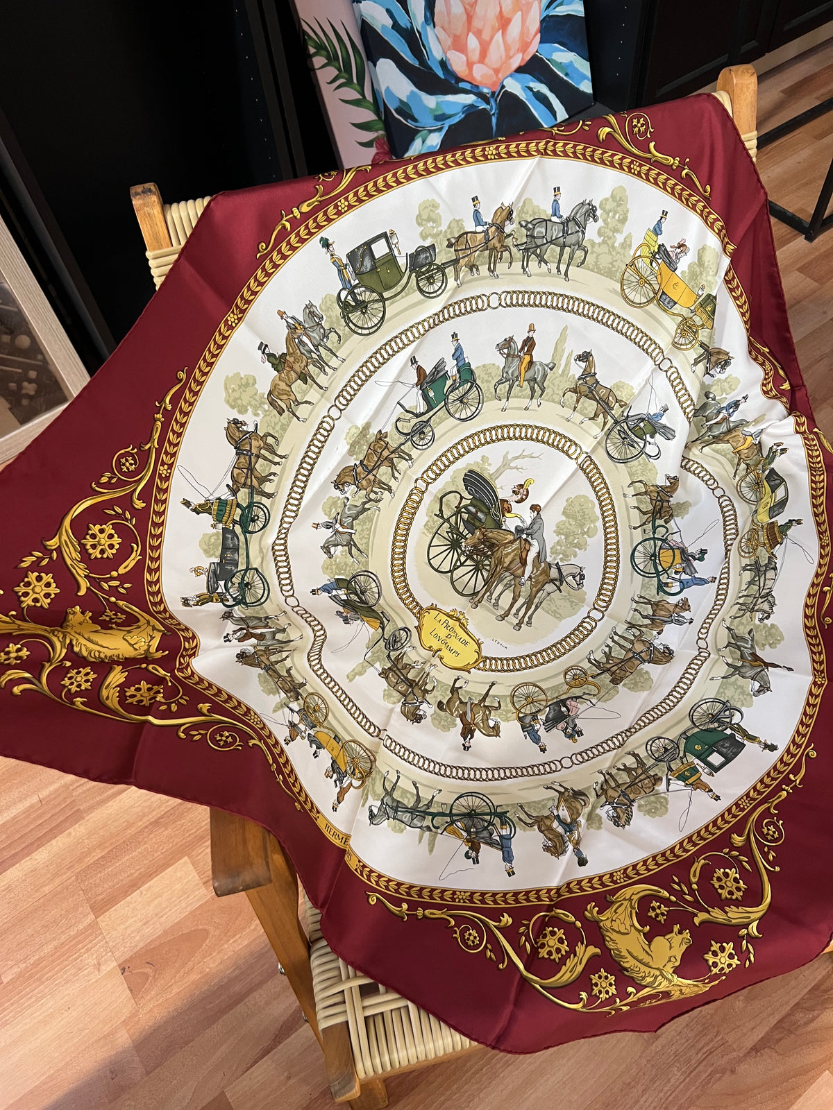 Pre-loved Hermès
La Promenade De Longchamps Silk Scarf
