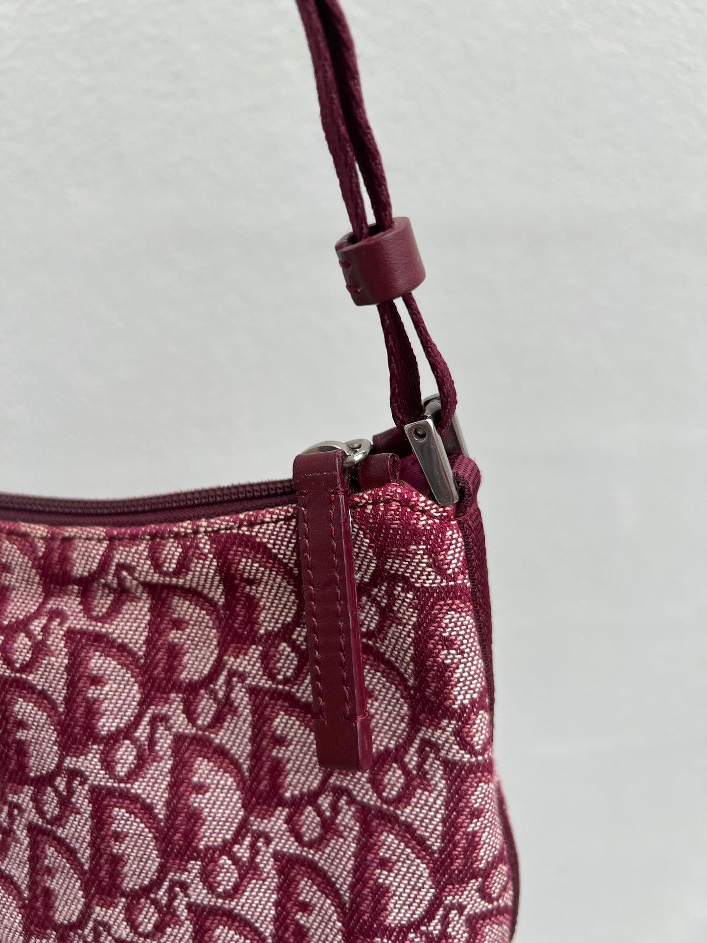 Pre-loved Christian Dior vintage Trotter Shoulder Bag Berry