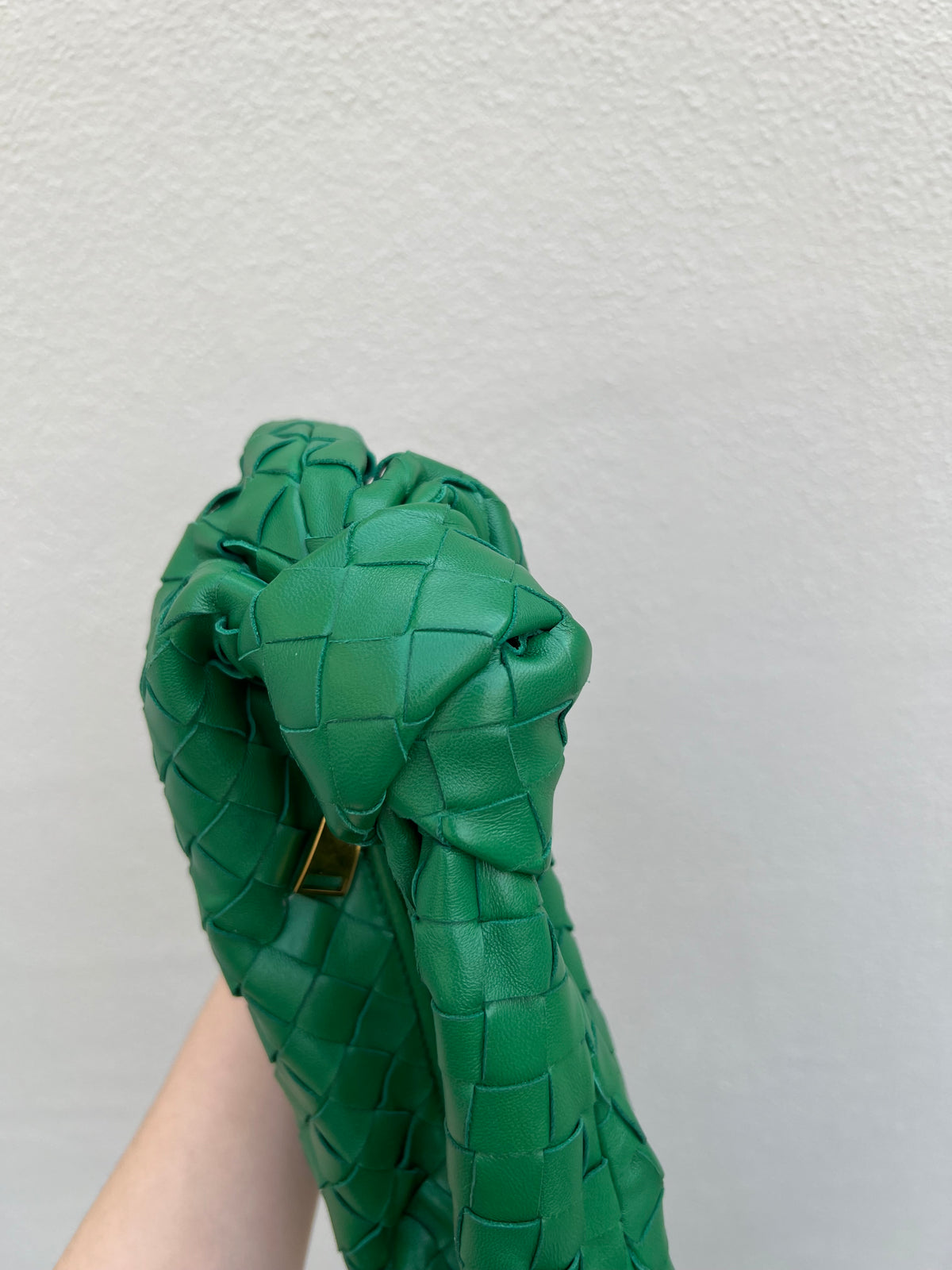 Pre-loved Bottega Veneta Top Handle Mini Jodie Bag Green Lambskin
