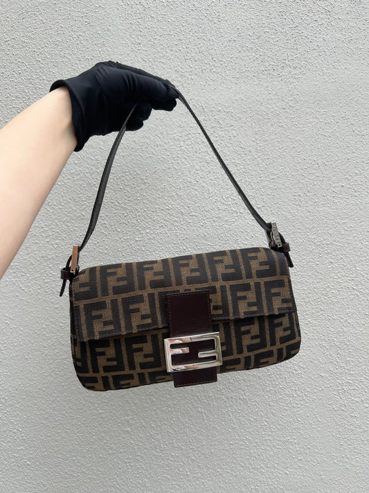 Pre-loved Fendi Vintage Zucca Baguette Handbag