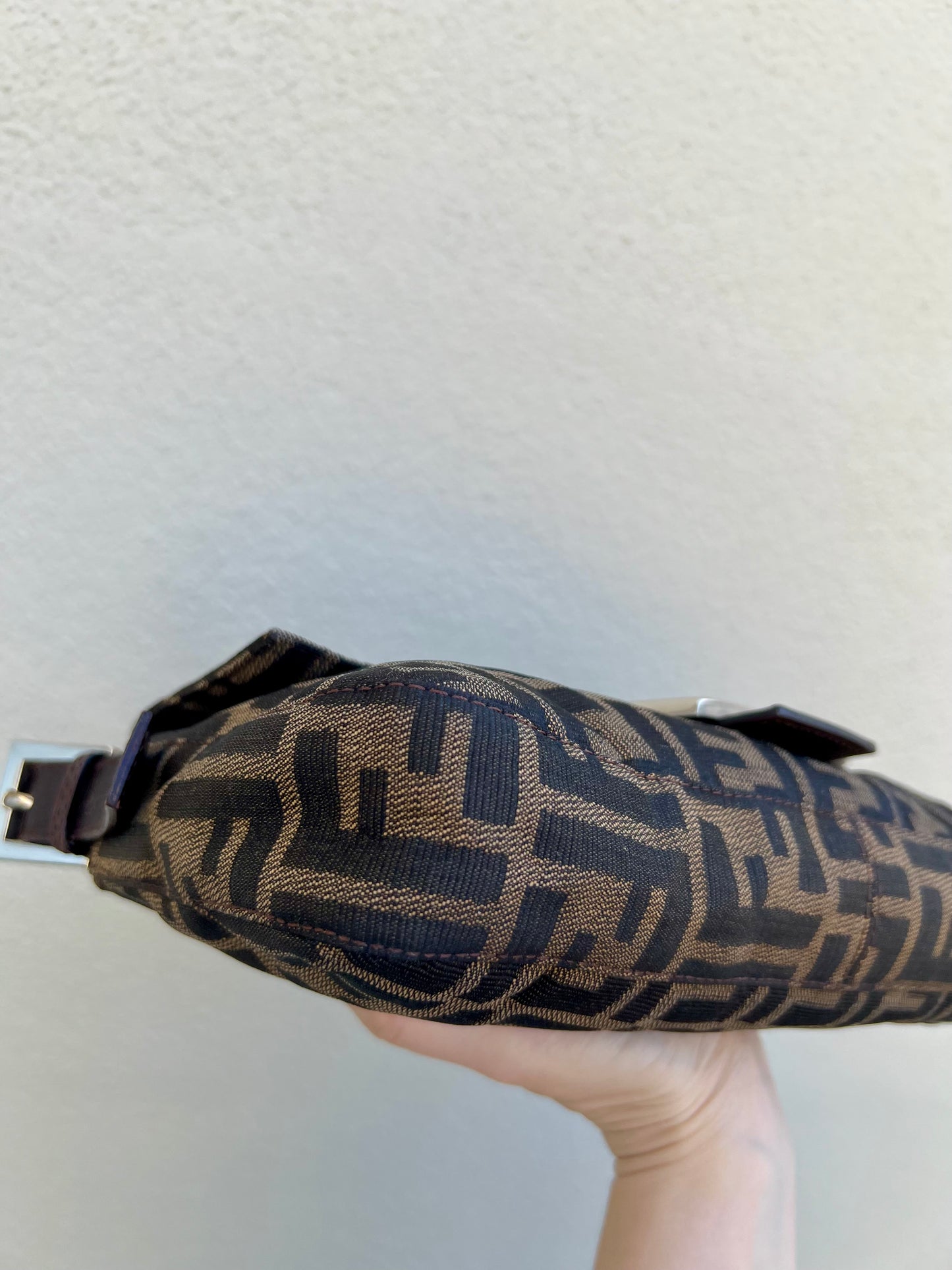 Pre-loved Fendi Vintage Zucca Baguette Handbag
