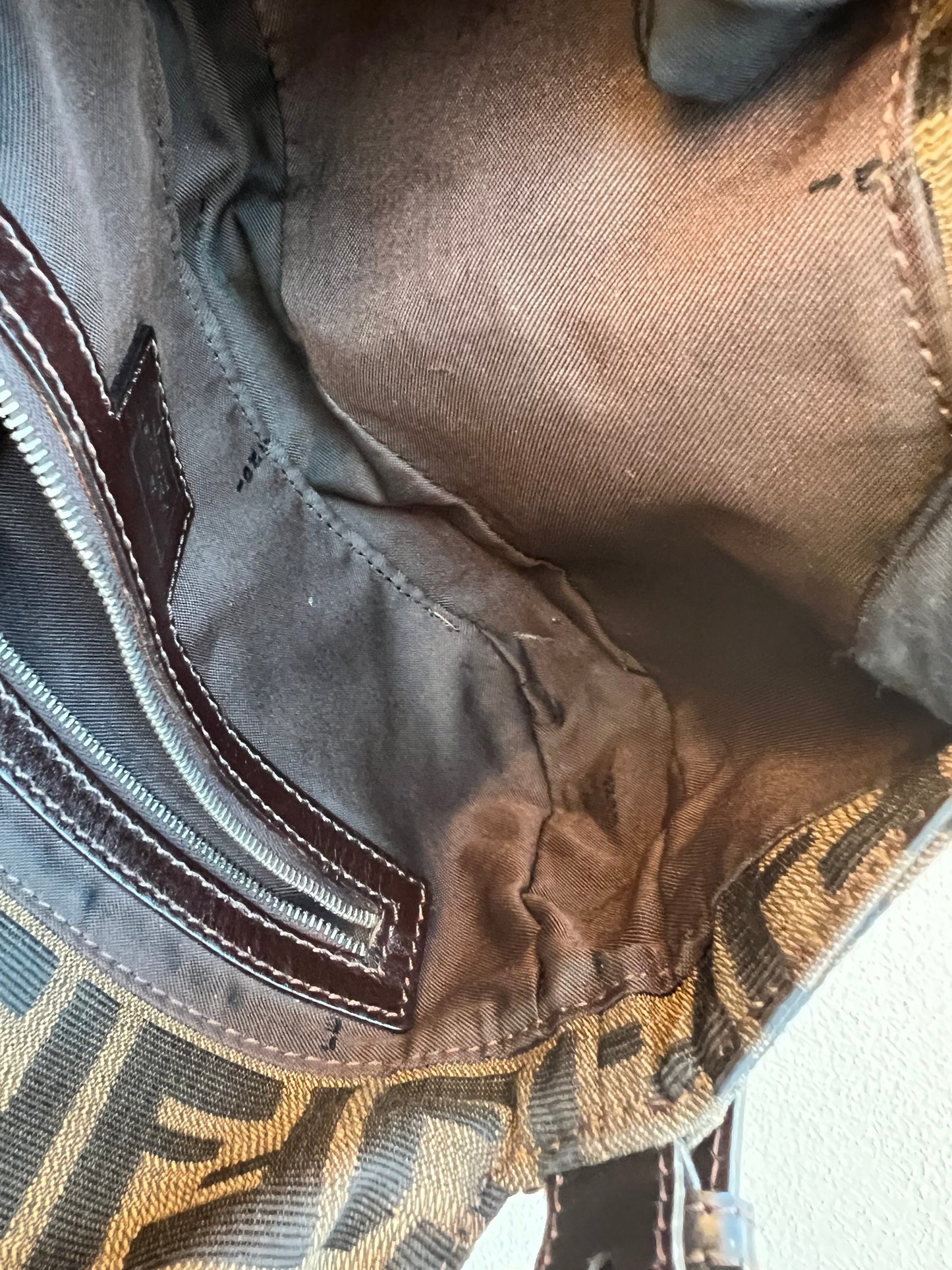 Pre-loved Fendi Vintage Zucca Baguette Handbag