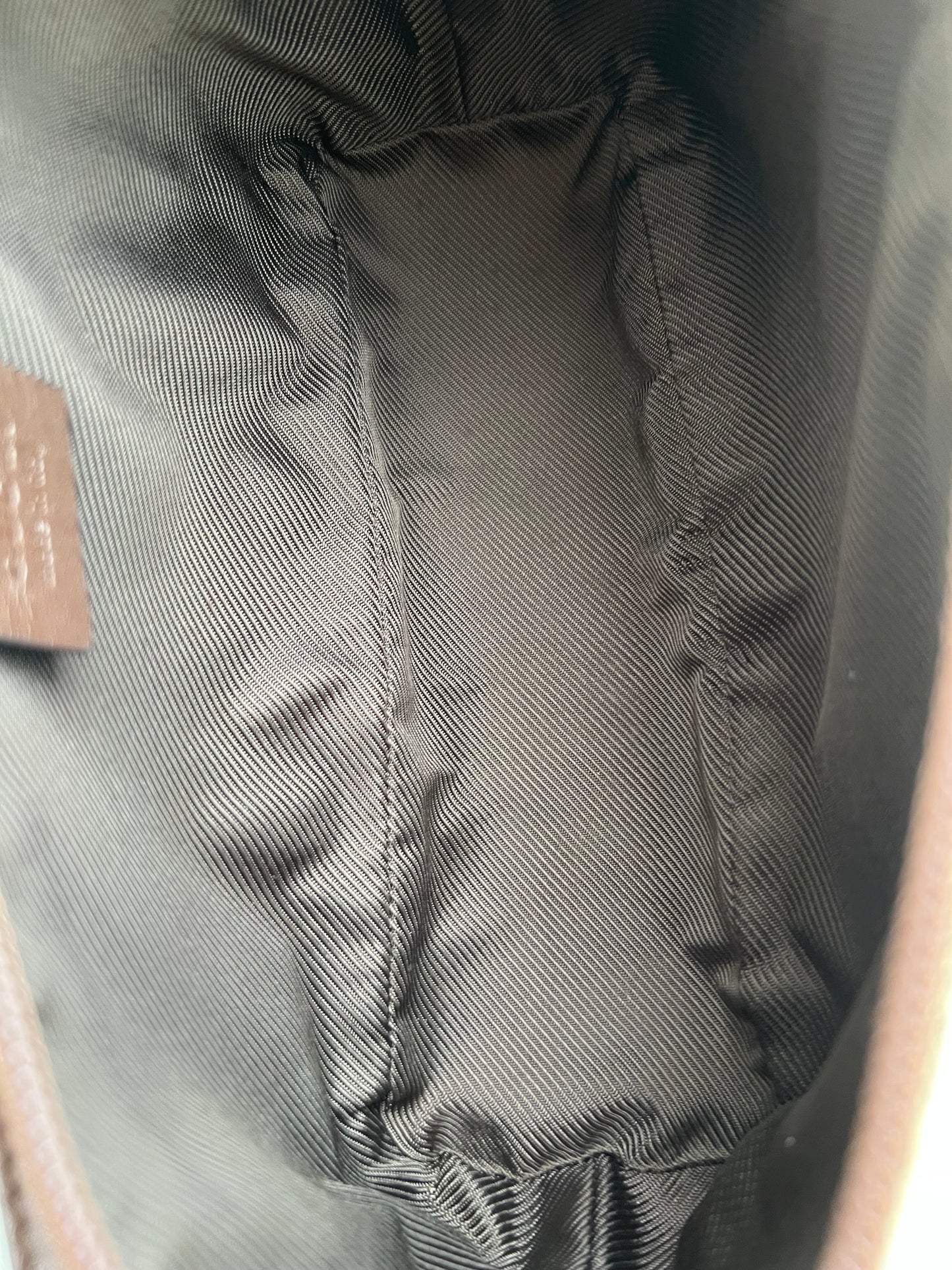 Pre-loved Gucci vintage GG Canvas Boat Baguette Bag Brown