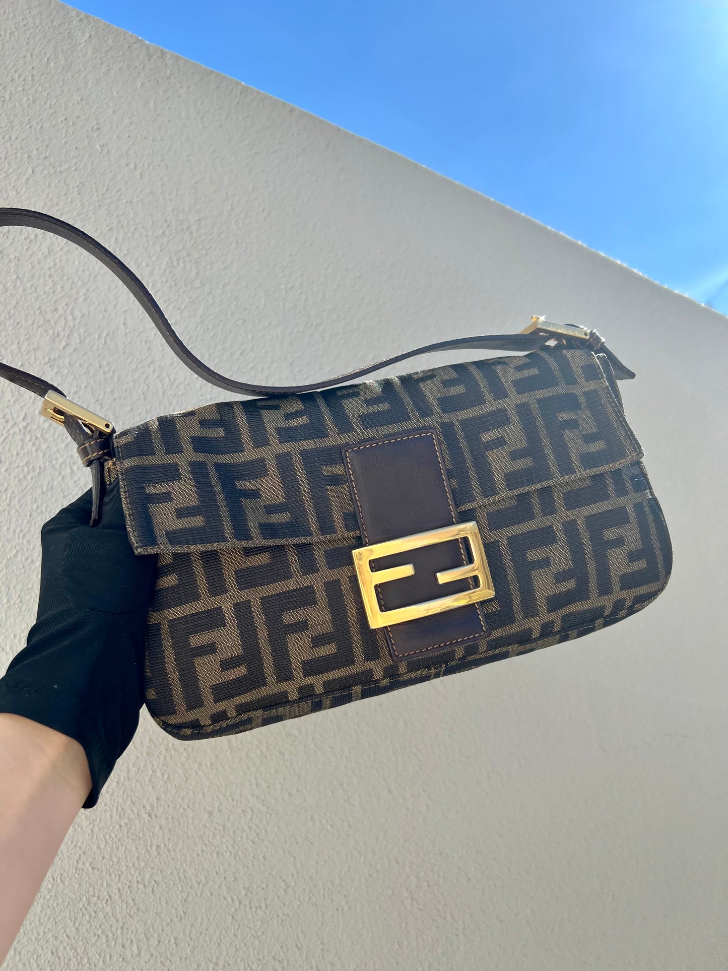 Pre-loved Fendi Vintage Zucca Baguette Handbag
