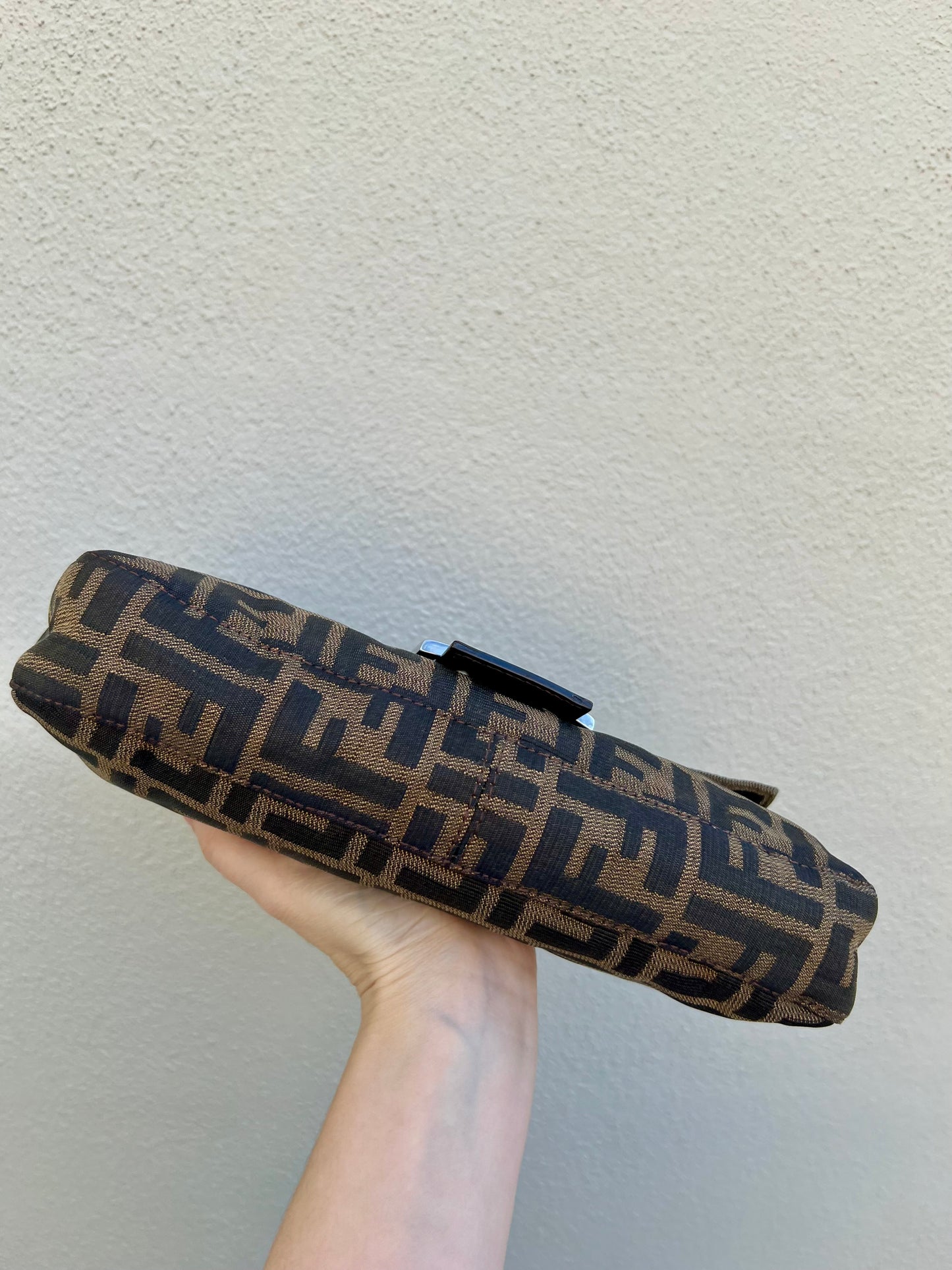 Pre-loved Fendi Vintage Zucca Baguette Handbag