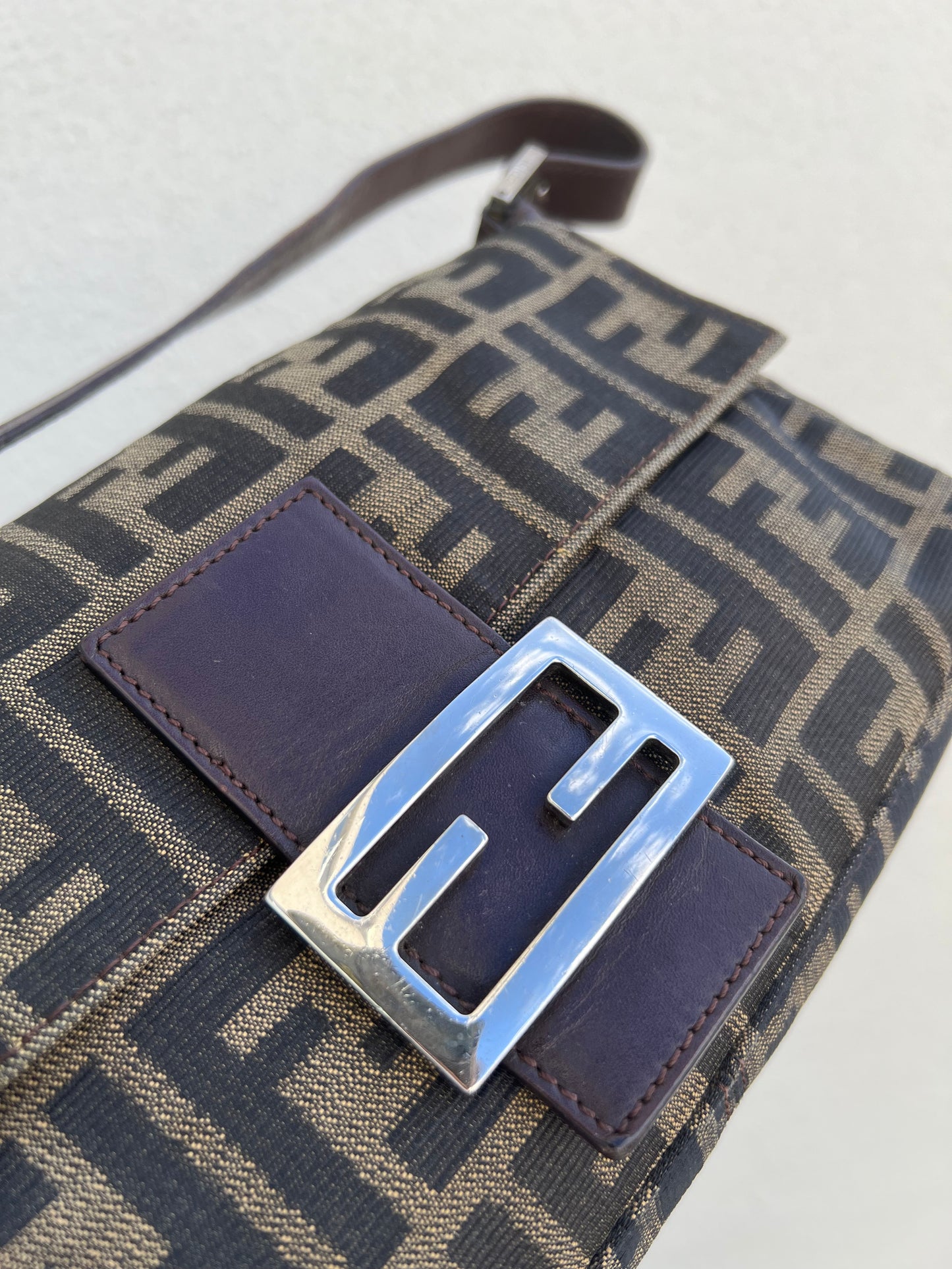 Pre-loved Fendi Vintage Zucca Baguette Handbag