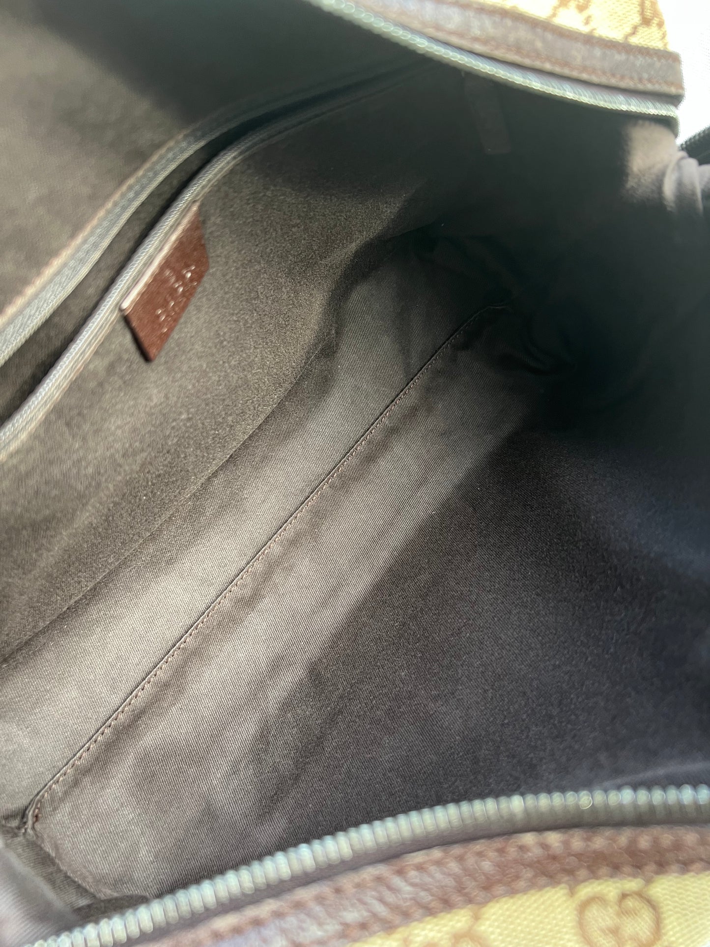 Pre-loved Gucci GG Canvas Boston Bag Brown