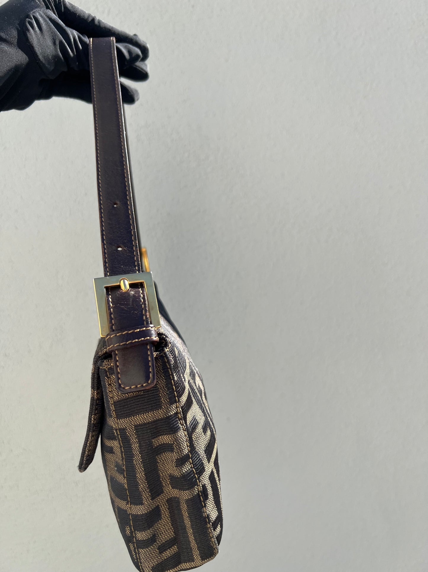 Pre-loved Fendi Vintage Zucca Baguette Handbag