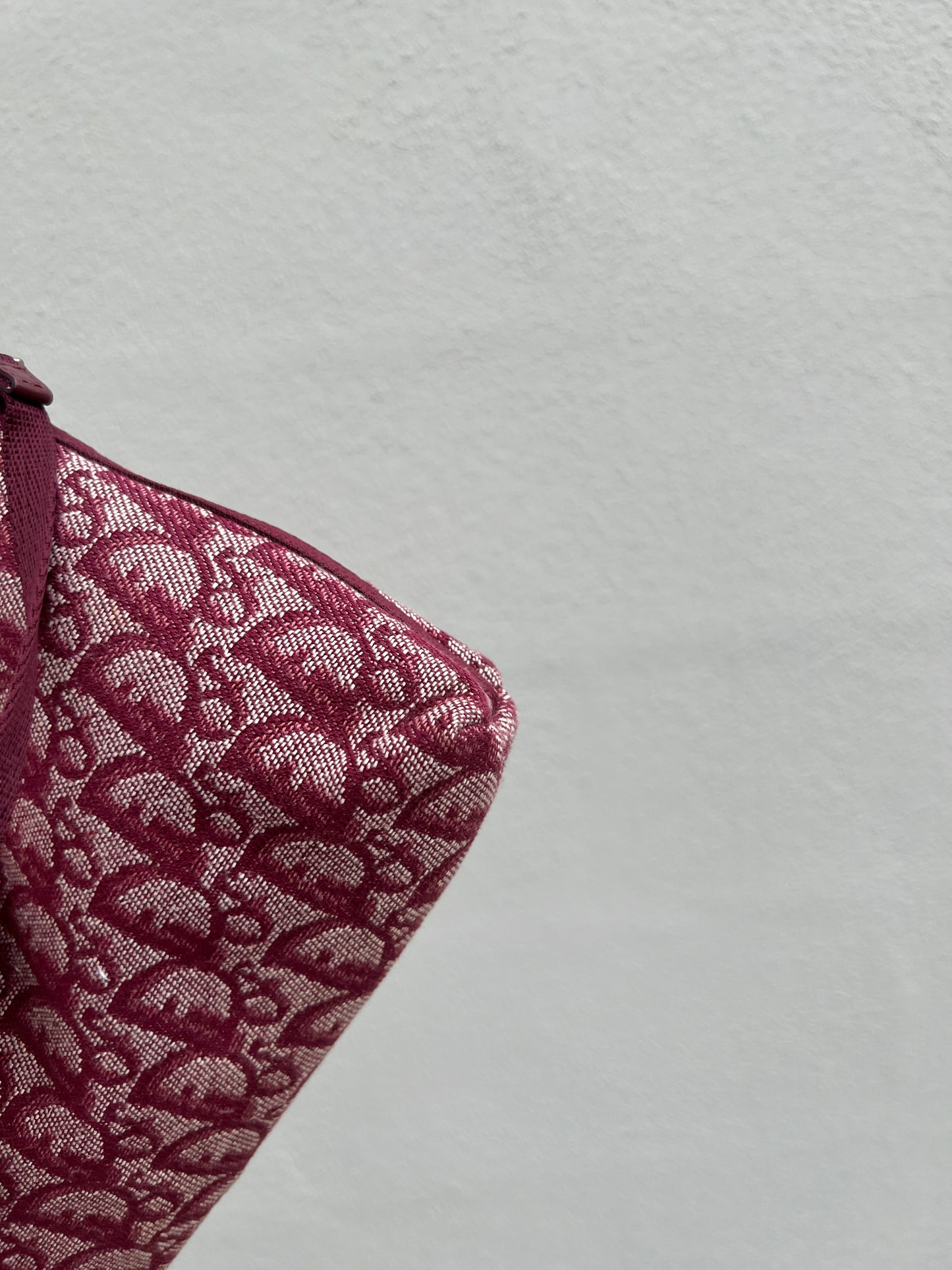 Pre-loved Christian Dior vintage Trotter Shoulder Bag Berry