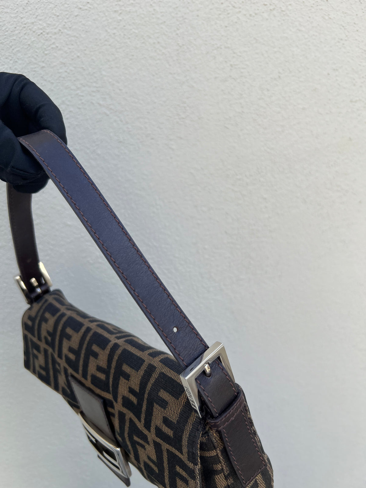 Pre-loved Fendi Vintage Zucca Baguette Handbag