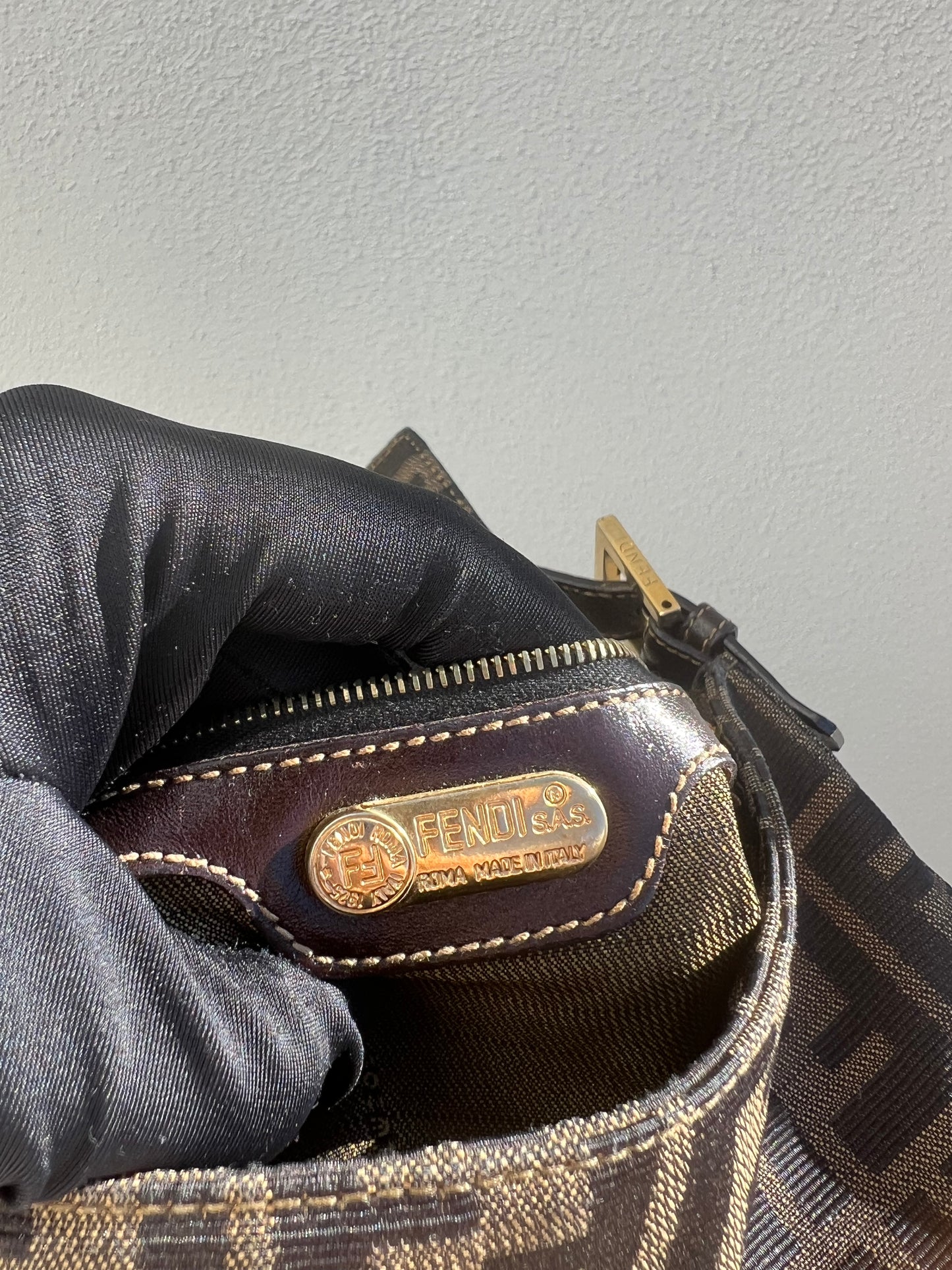 Pre-loved Fendi Vintage Zucca Baguette Handbag