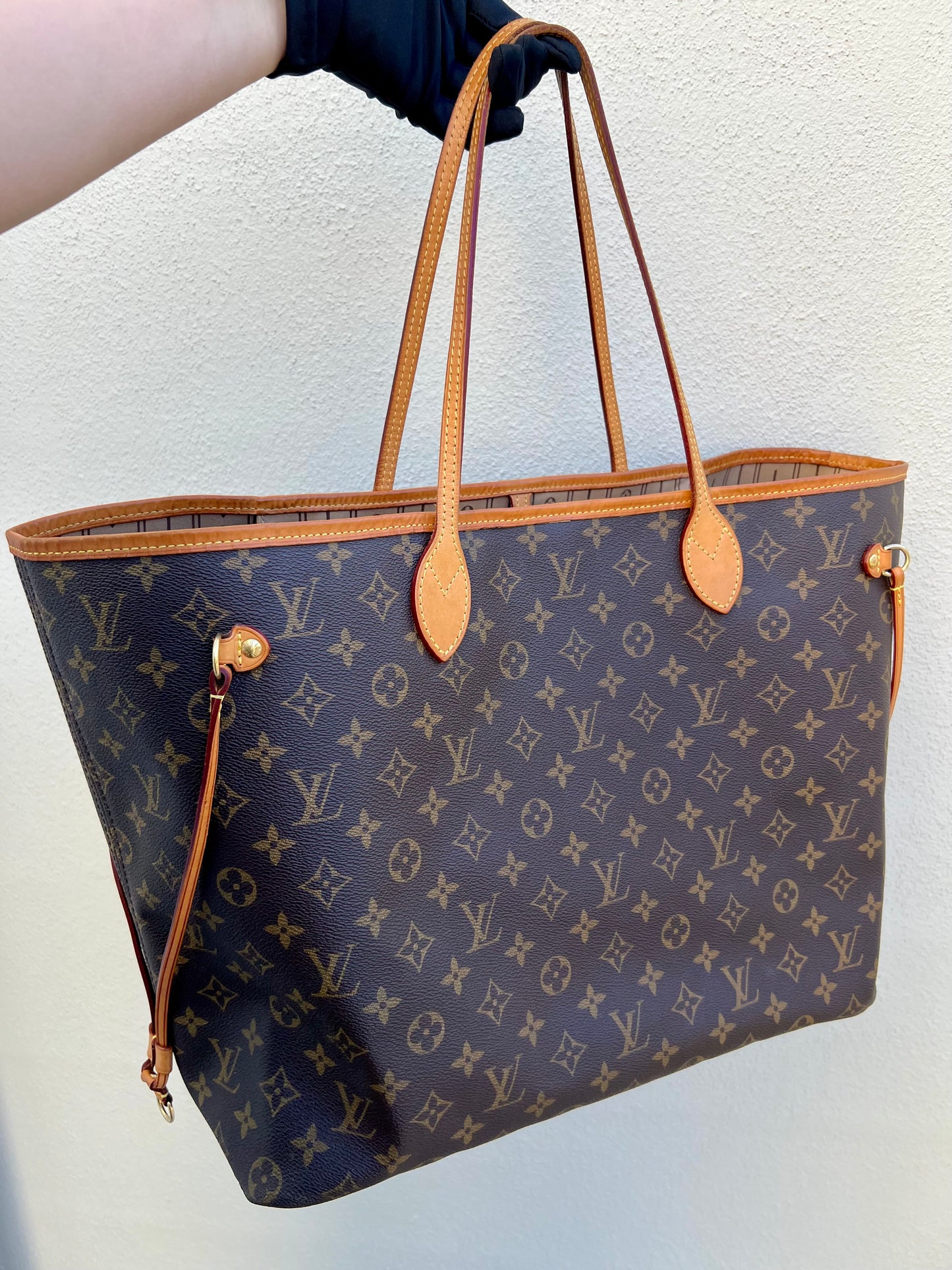 Pre-loved Louis Vuitton Neverfull Leather Tote GM Monogram 2009