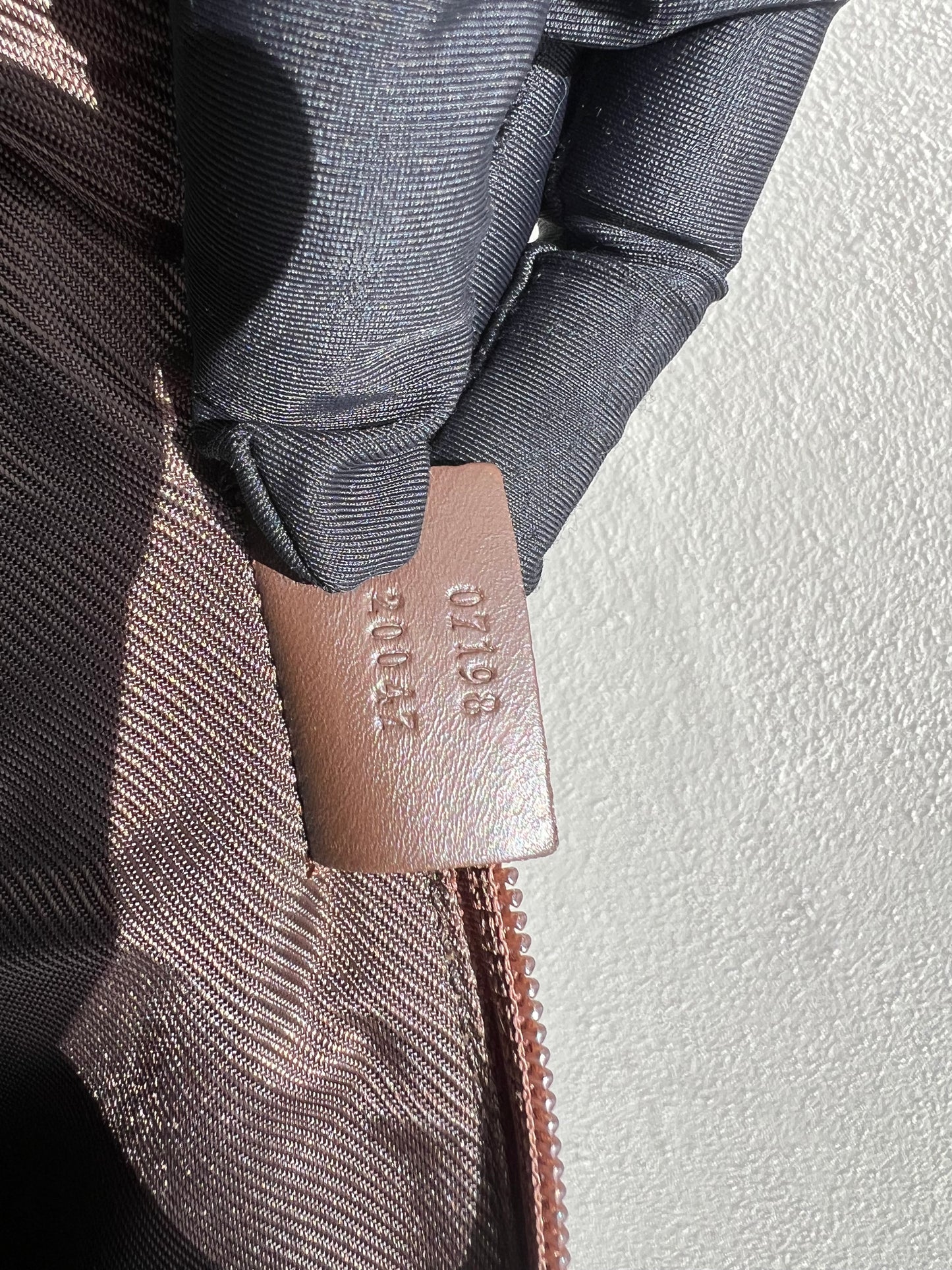 Pre-loved Gucci vintage GG Canvas Boat Baguette Bag Brown