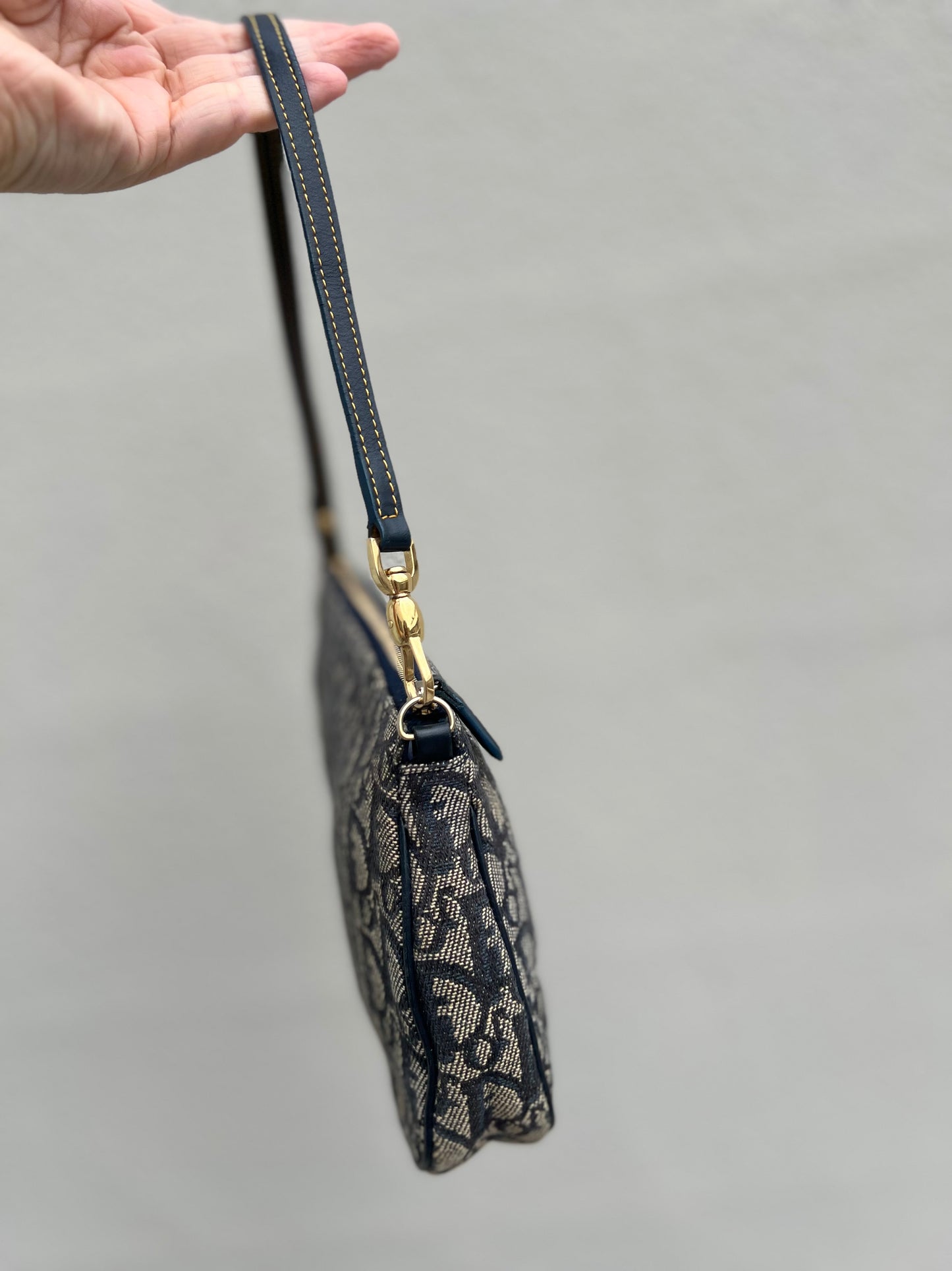 Pre-loved Dior Vintage Monogram Oblique Canvas Mini Saddle Bag