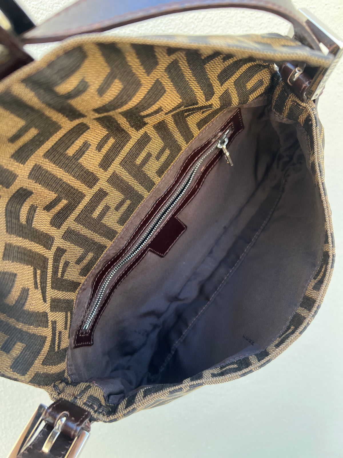 Pre-loved Fendi Vintage Zucca Baguette Handbag