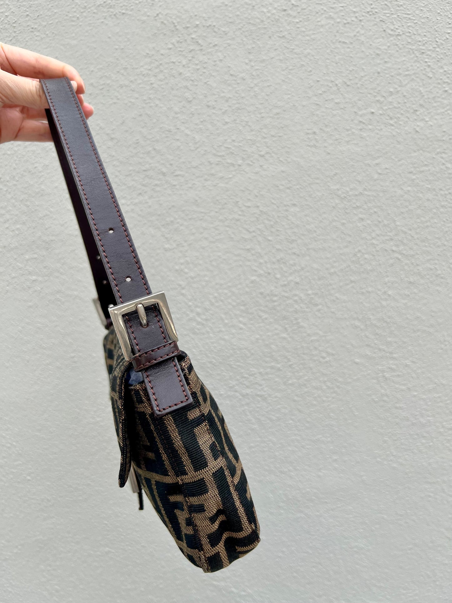 Pre-loved Fendi Vintage Zucca Baguette Handbag