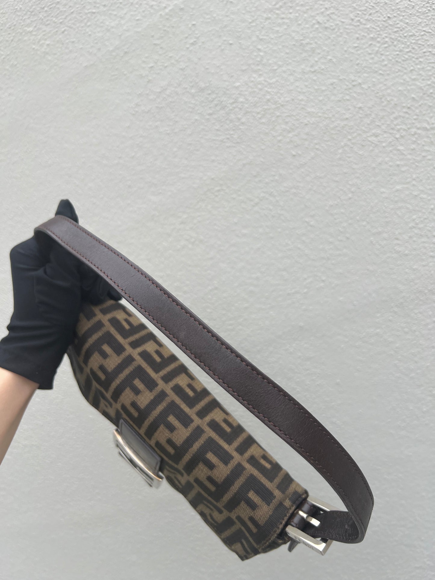 Pre-loved Fendi Vintage Zucca Baguette Handbag