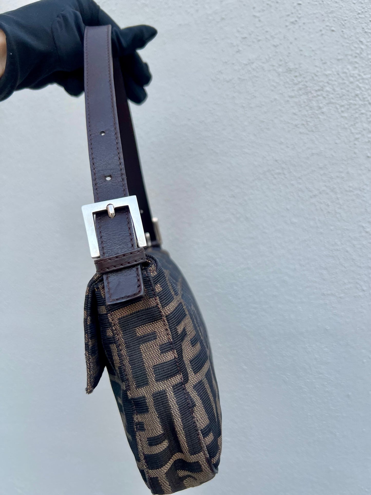 Pre-loved Fendi Vintage Zucca Baguette Handbag