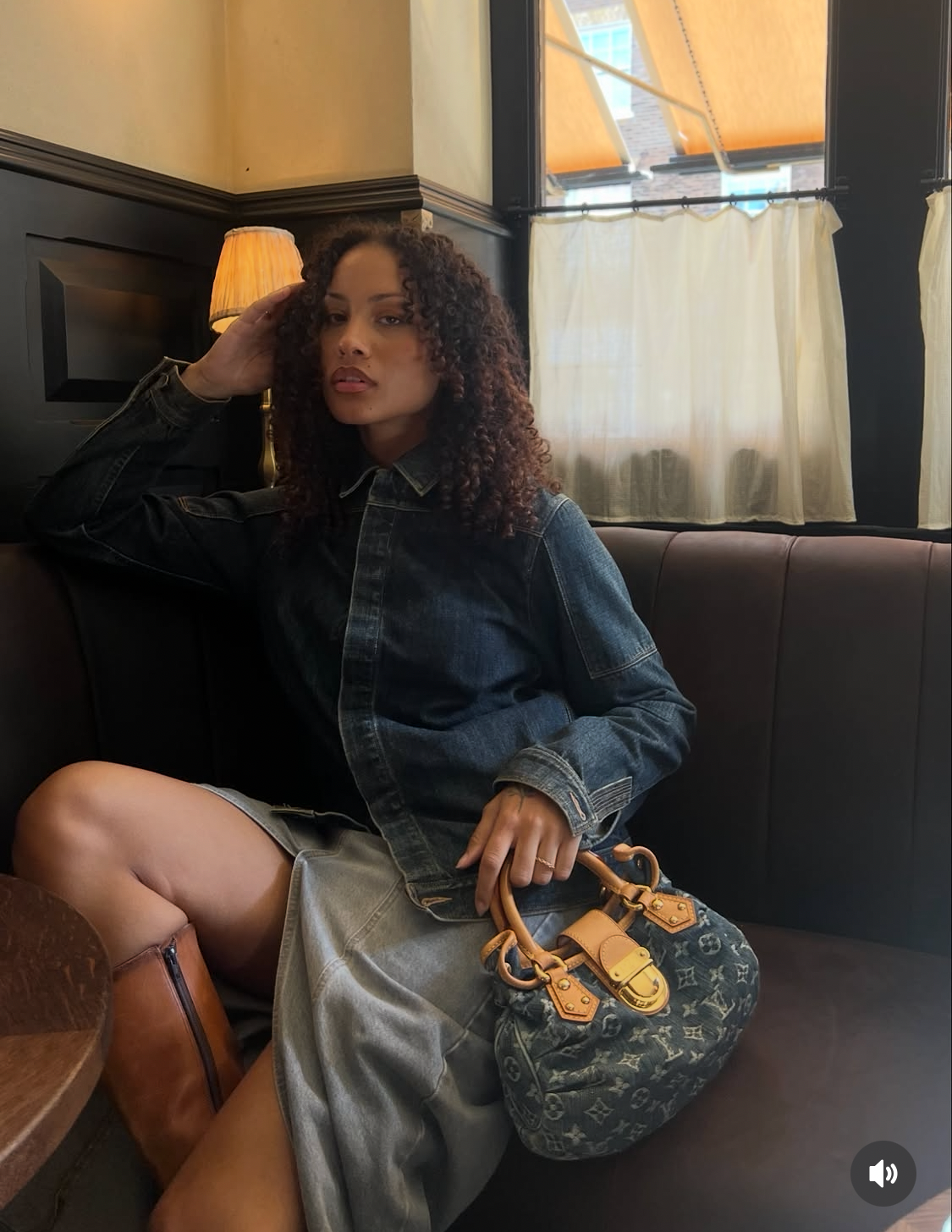Pre-loved Louis Vuitton Vintage Monogram Denim Pleaty Handbag
