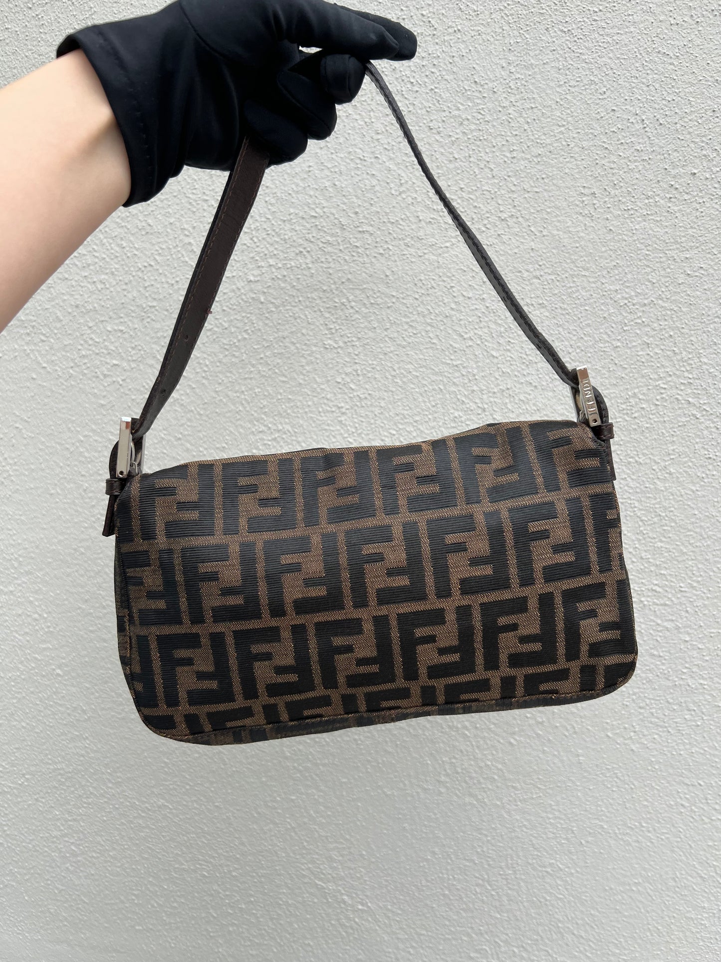 Pre-loved Fendi Vintage Zucca Baguette Handbag