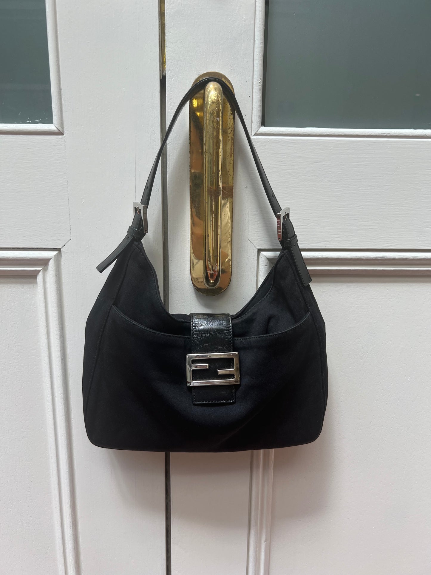 Pre-loved Fendi Vintage Nylon Shoulder Bag Black