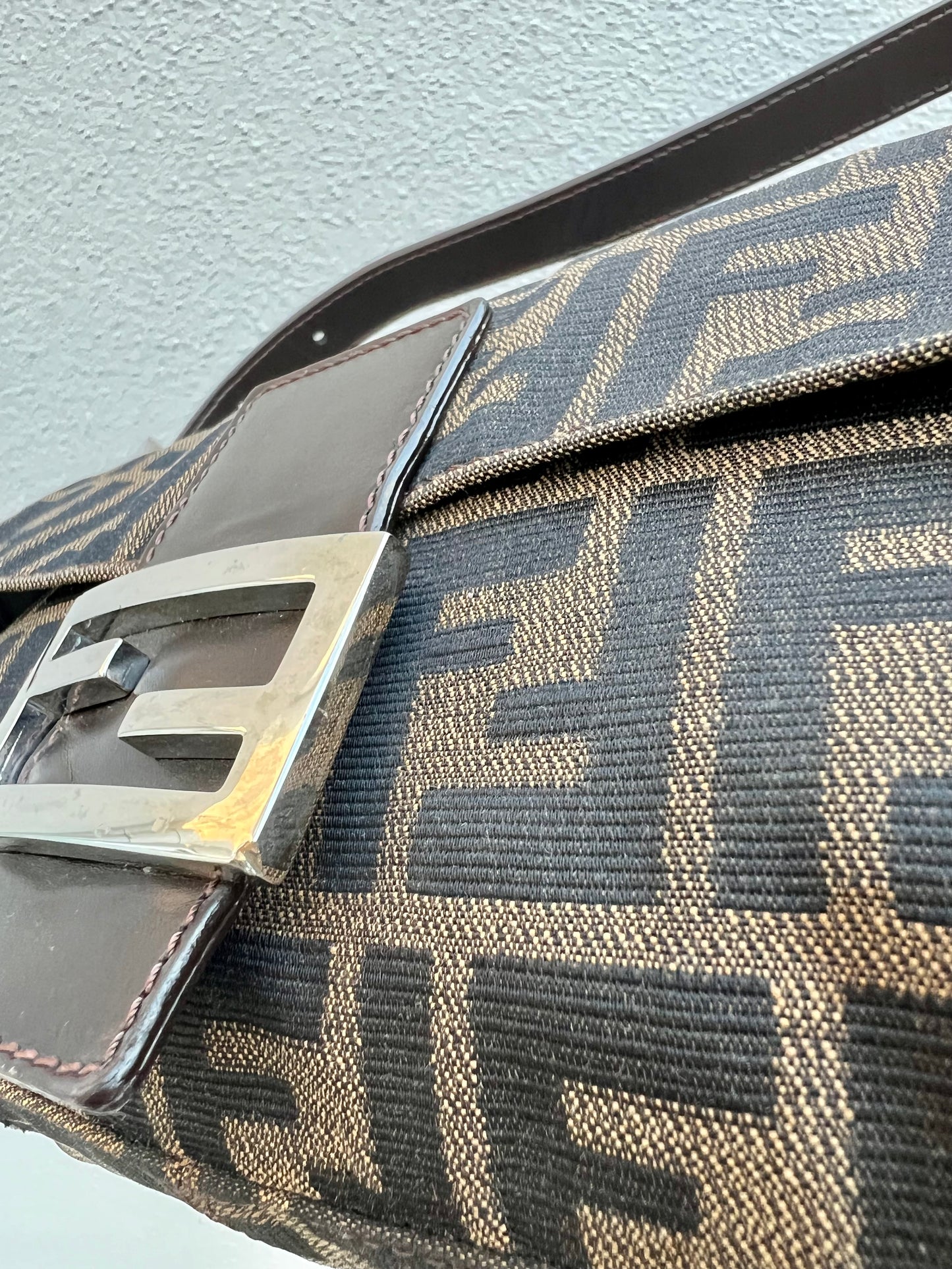 Pre-loved Fendi Vintage Zucca Baguette Handbag