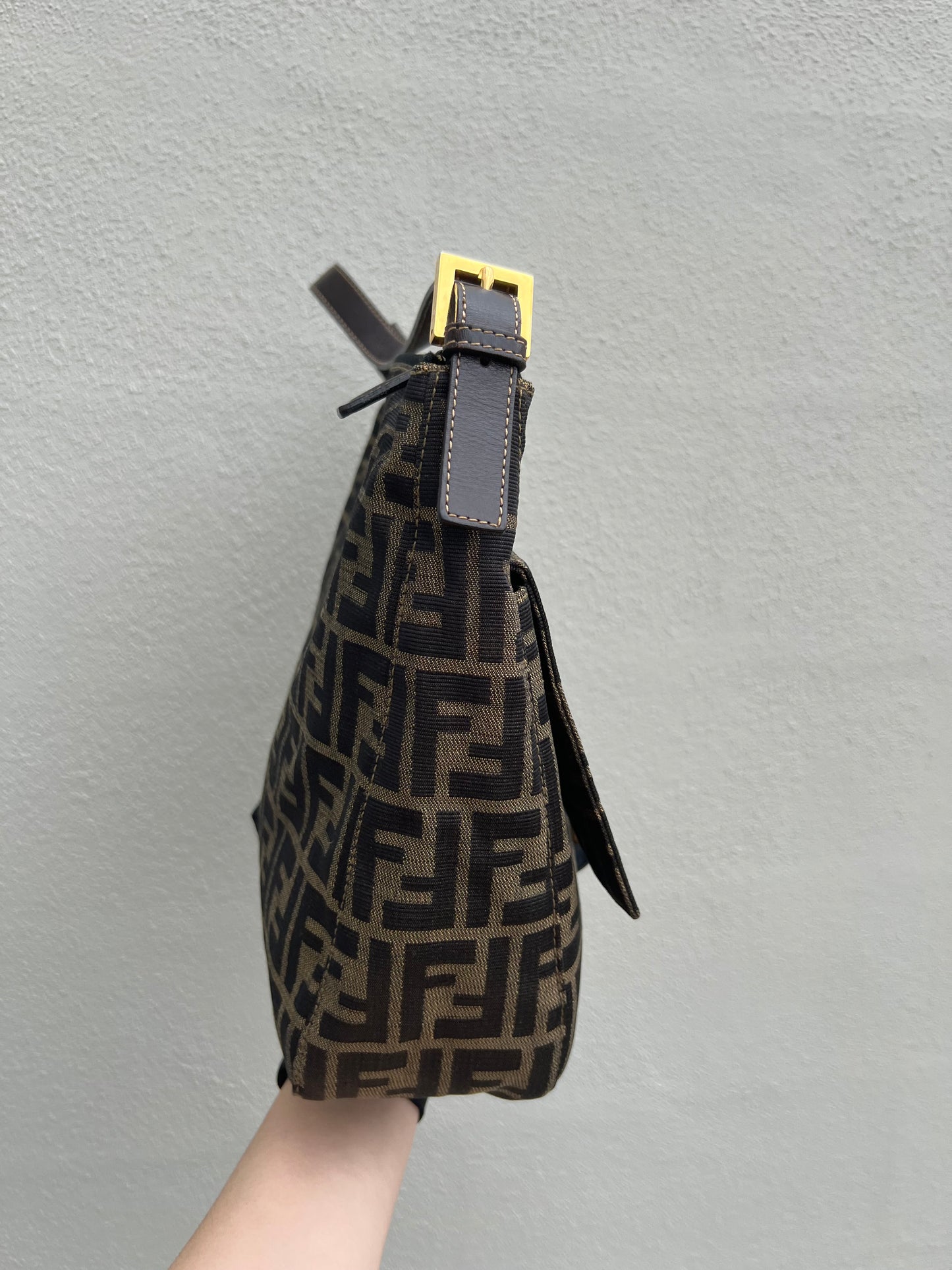 Pre-loved Fendi Large Zucca Mama Forever Zip-top Shoulder Bag