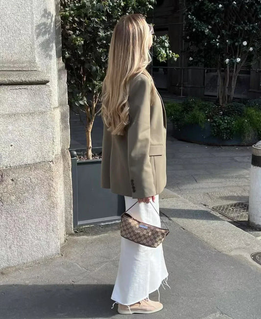 Pre-loved Gucci vintage GG Canvas Boat Baguette Bag Brown